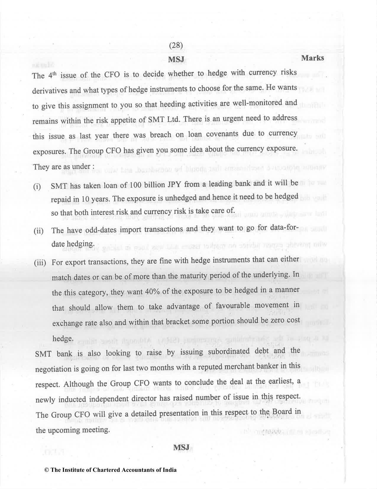 CA Final Dec 2021 Question Paper - Paper 6B – Financial Services and Capital Markets - Page 28