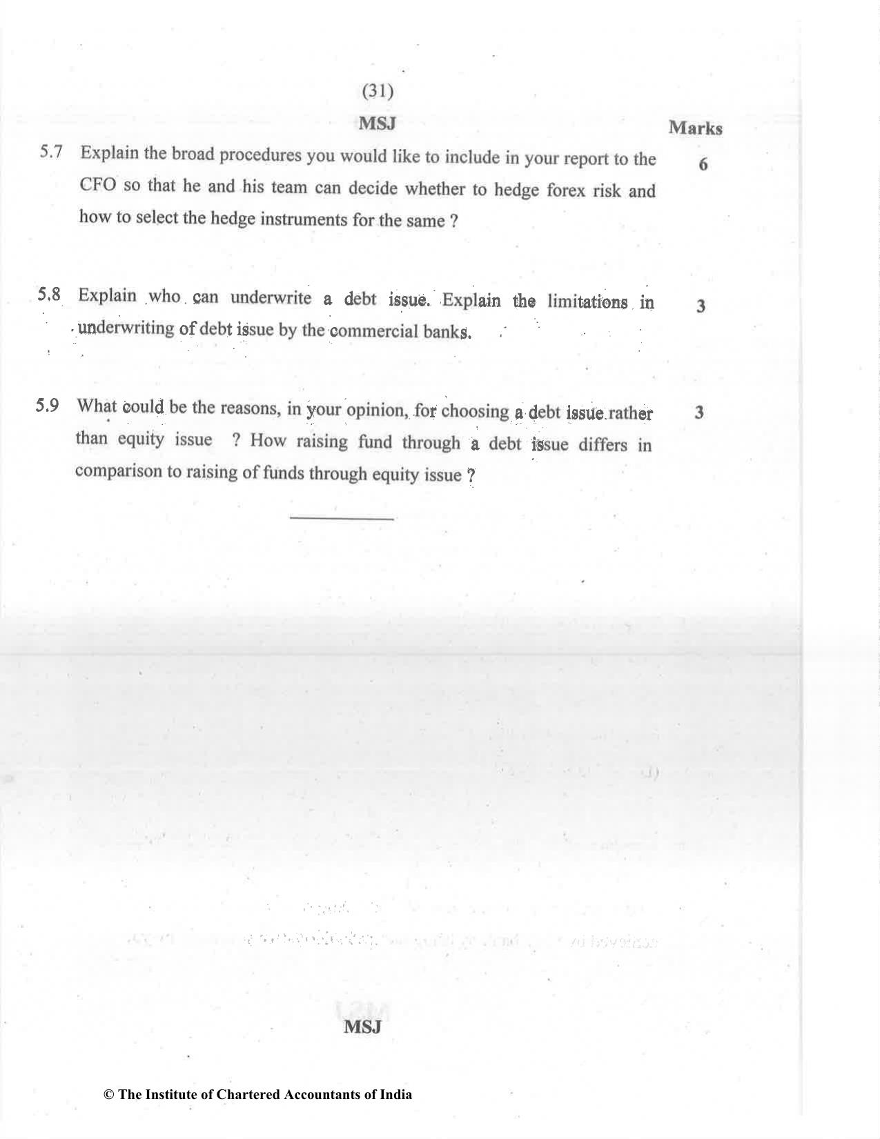 CA Final Dec 2021 Question Paper - Paper 6B – Financial Services and Capital Markets - Page 31
