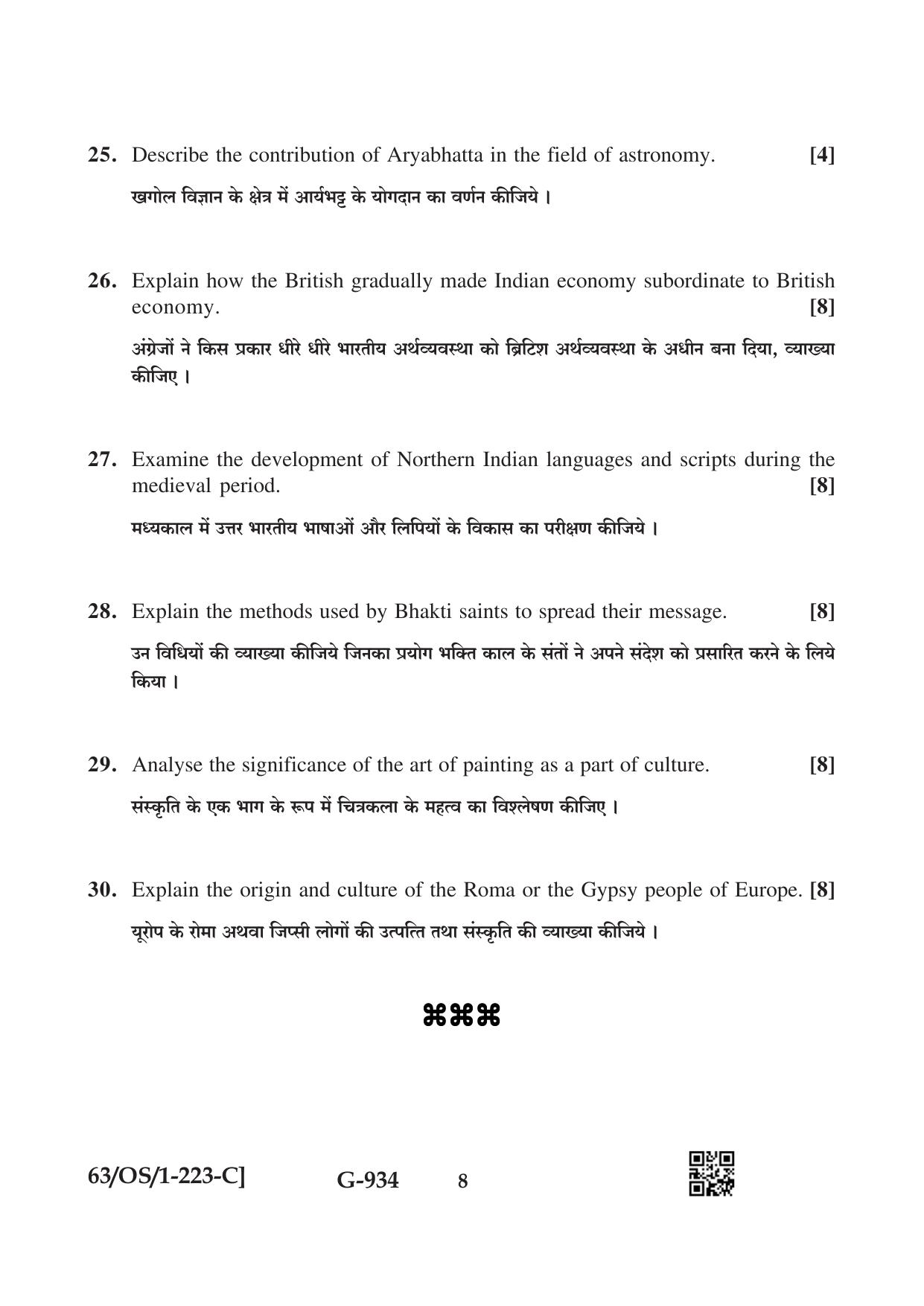 NIOS April 2022 Class 10 Indian Culture & Heritage Question Paper - Page 24