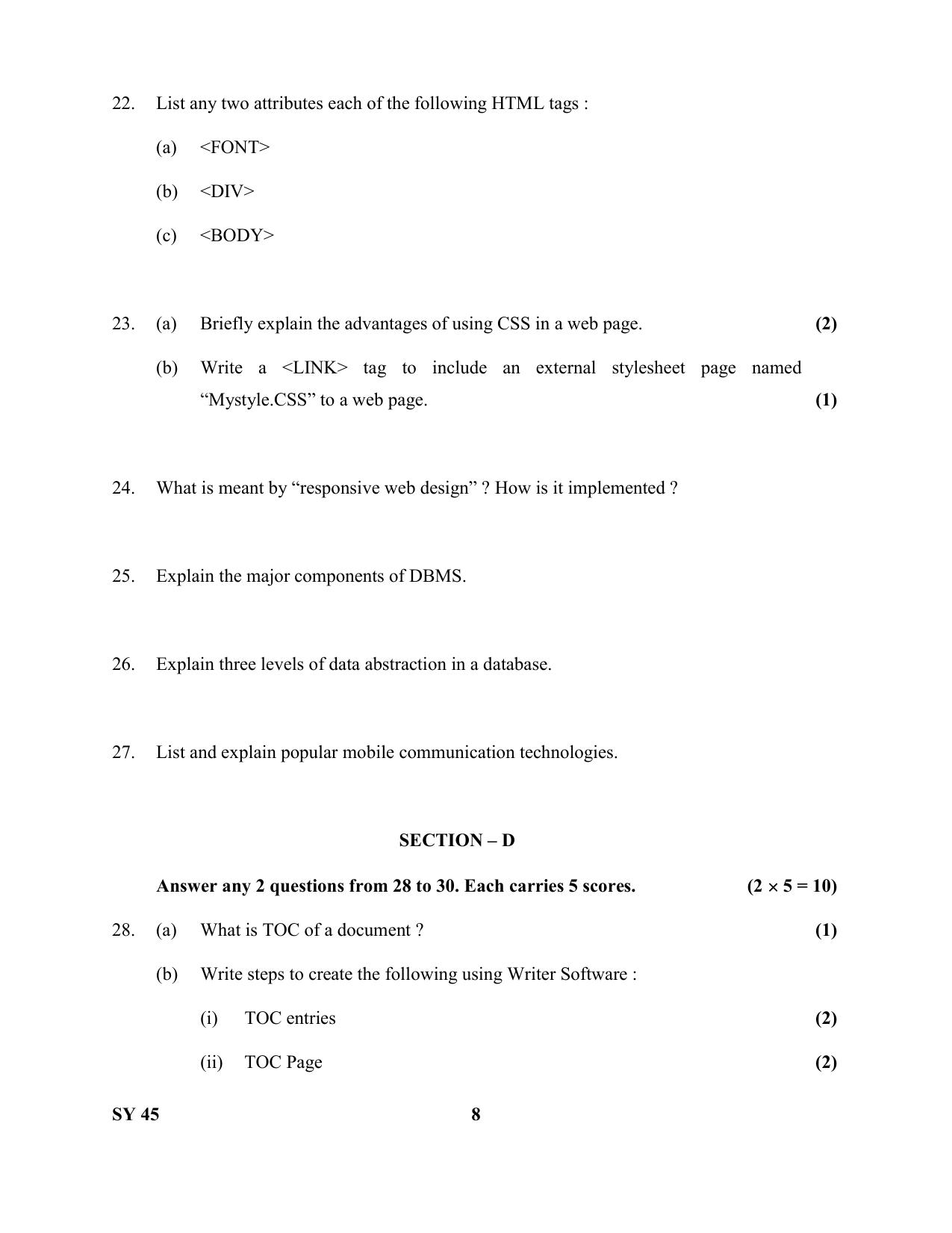  Kerala Plus Two 2019 Computer Applications (Humanities) Question Paper - Page 8