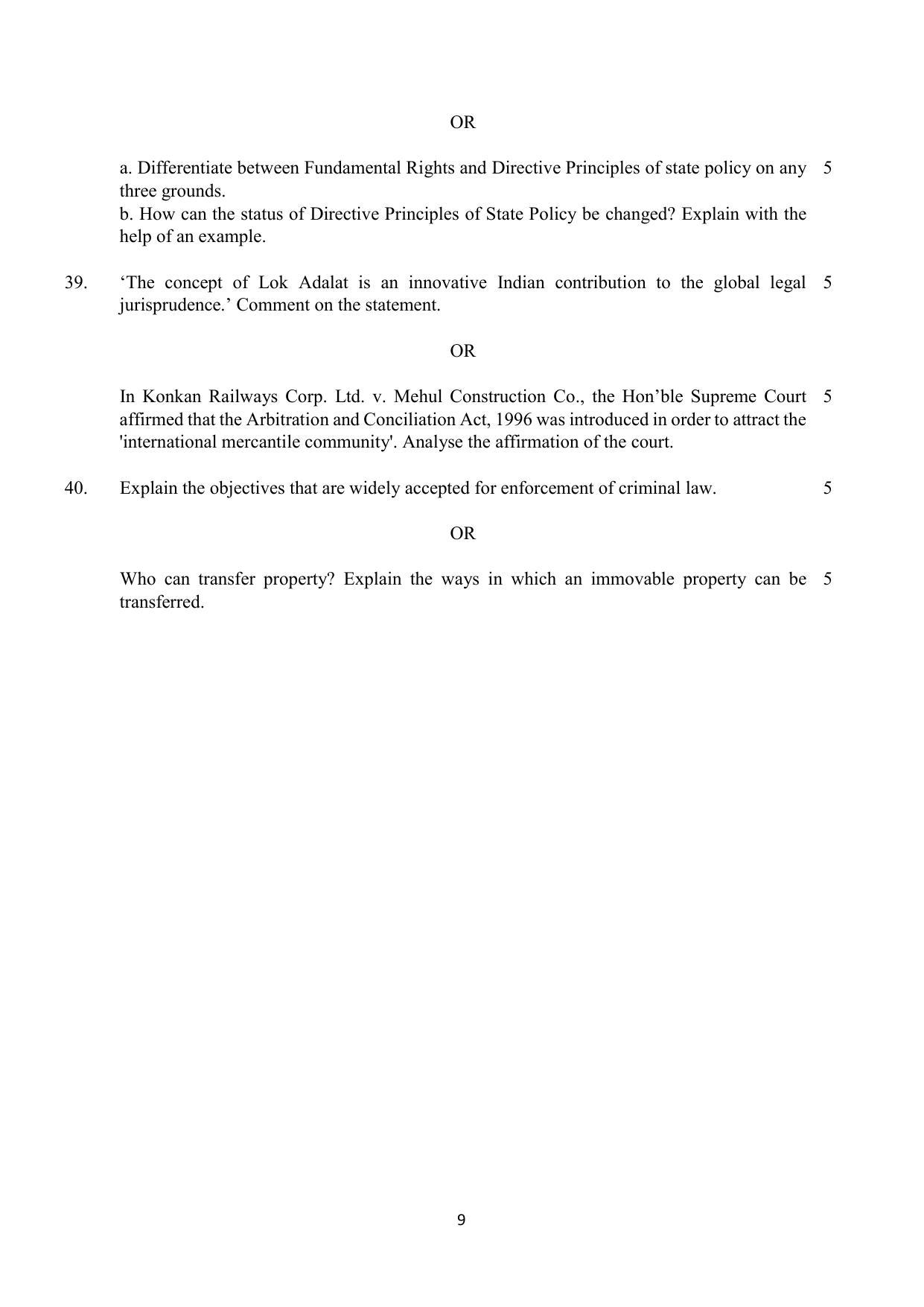 CBSE Class 12 Legal Studies Sample Paper 2023 - Page 9