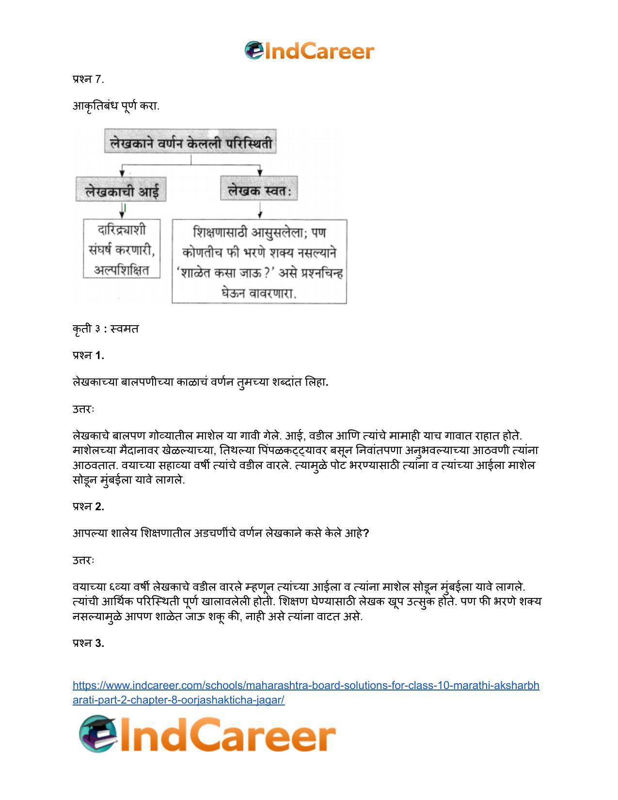 Maharashtra Board Solutions for Class 10- Marathi Aksharbharati (Part- 2): Chapter 8- ऊर्जाशक्तीचा जागर - Page 12