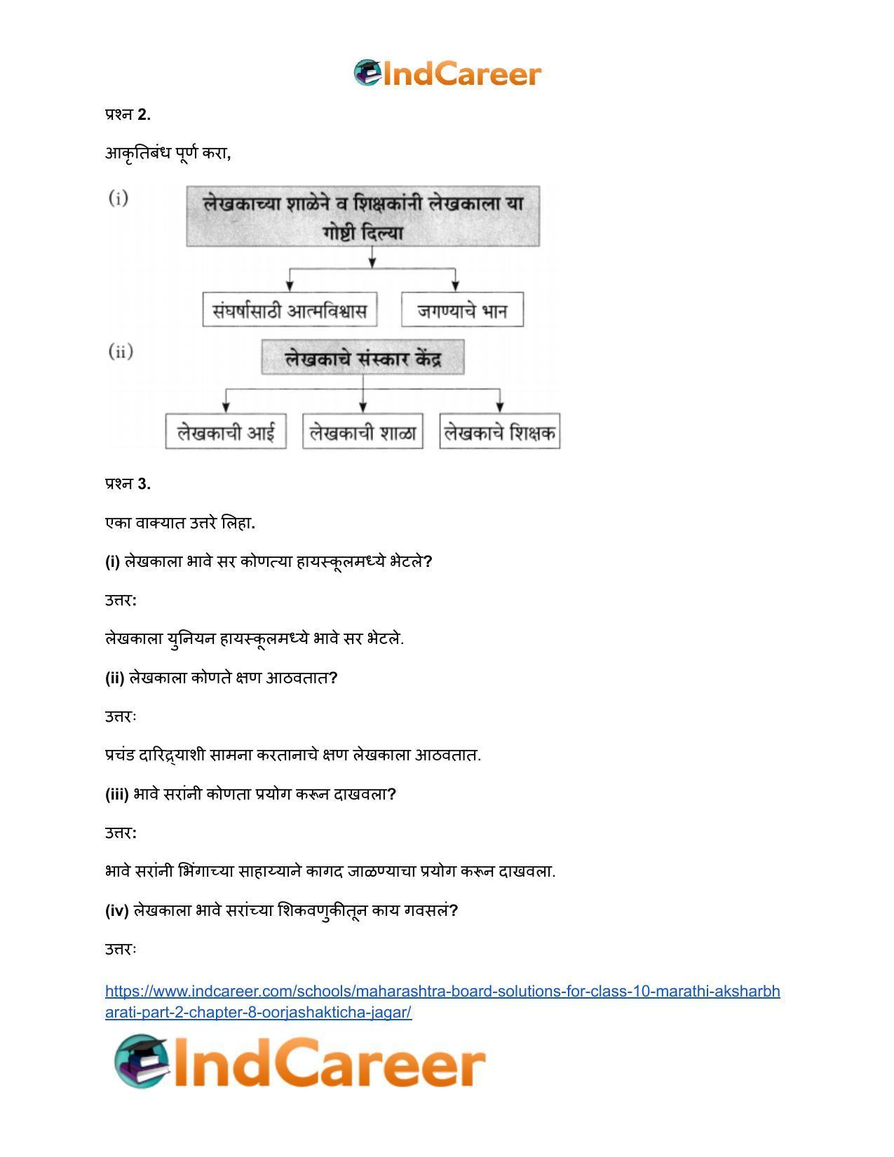 Maharashtra Board Solutions for Class 10- Marathi Aksharbharati (Part- 2): Chapter 8- ऊर्जाशक्तीचा जागर - Page 27