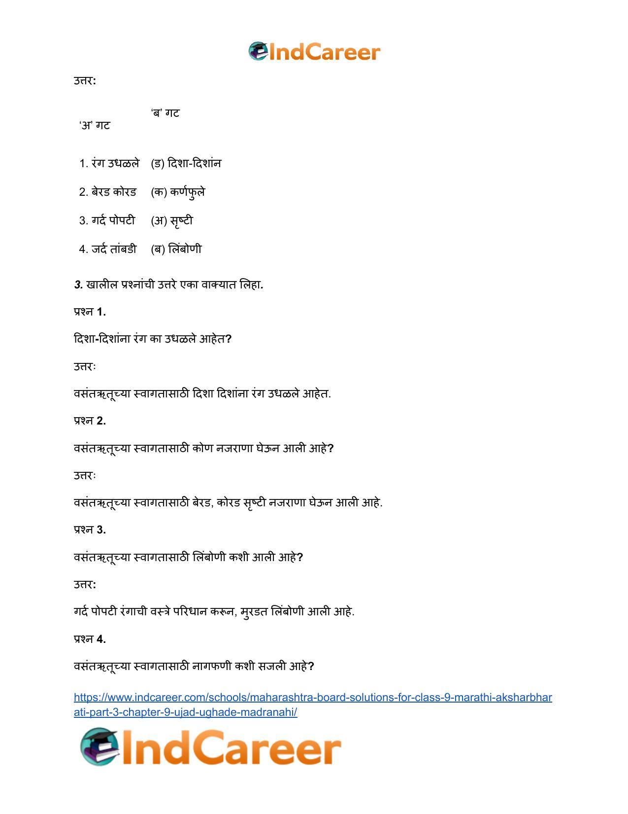 Maharashtra Board Solutions for Class 9- Marathi Aksharbharati (Part- 3): Chapter 9- उजाड उघडे माळरानही - Page 10