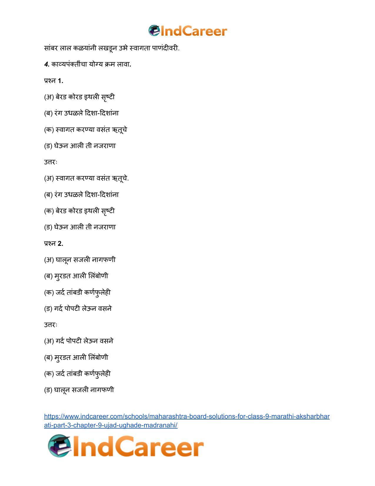 Maharashtra Board Solutions for Class 9- Marathi Aksharbharati (Part- 3): Chapter 9- उजाड उघडे माळरानही - Page 15