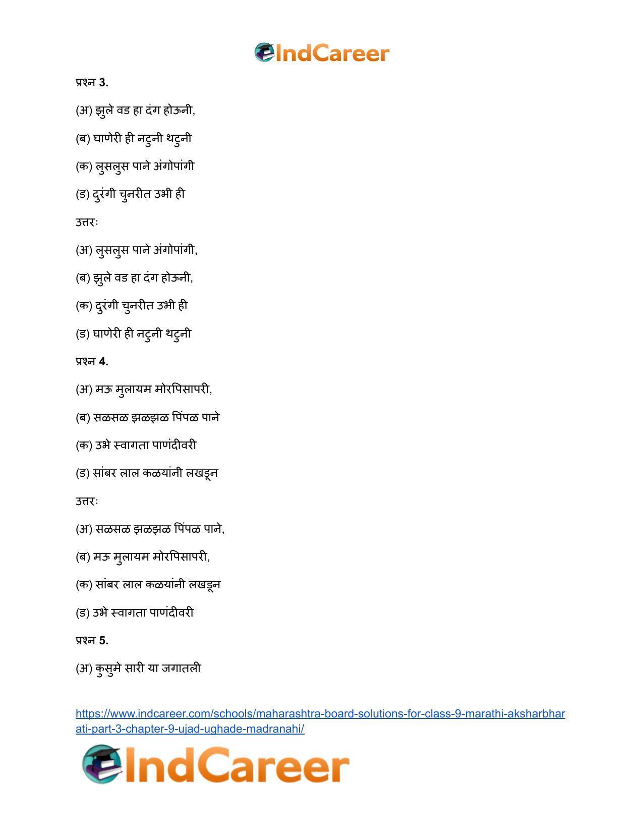 Maharashtra Board Solutions for Class 9- Marathi Aksharbharati (Part- 3): Chapter 9- उजाड उघडे माळरानही - Page 16