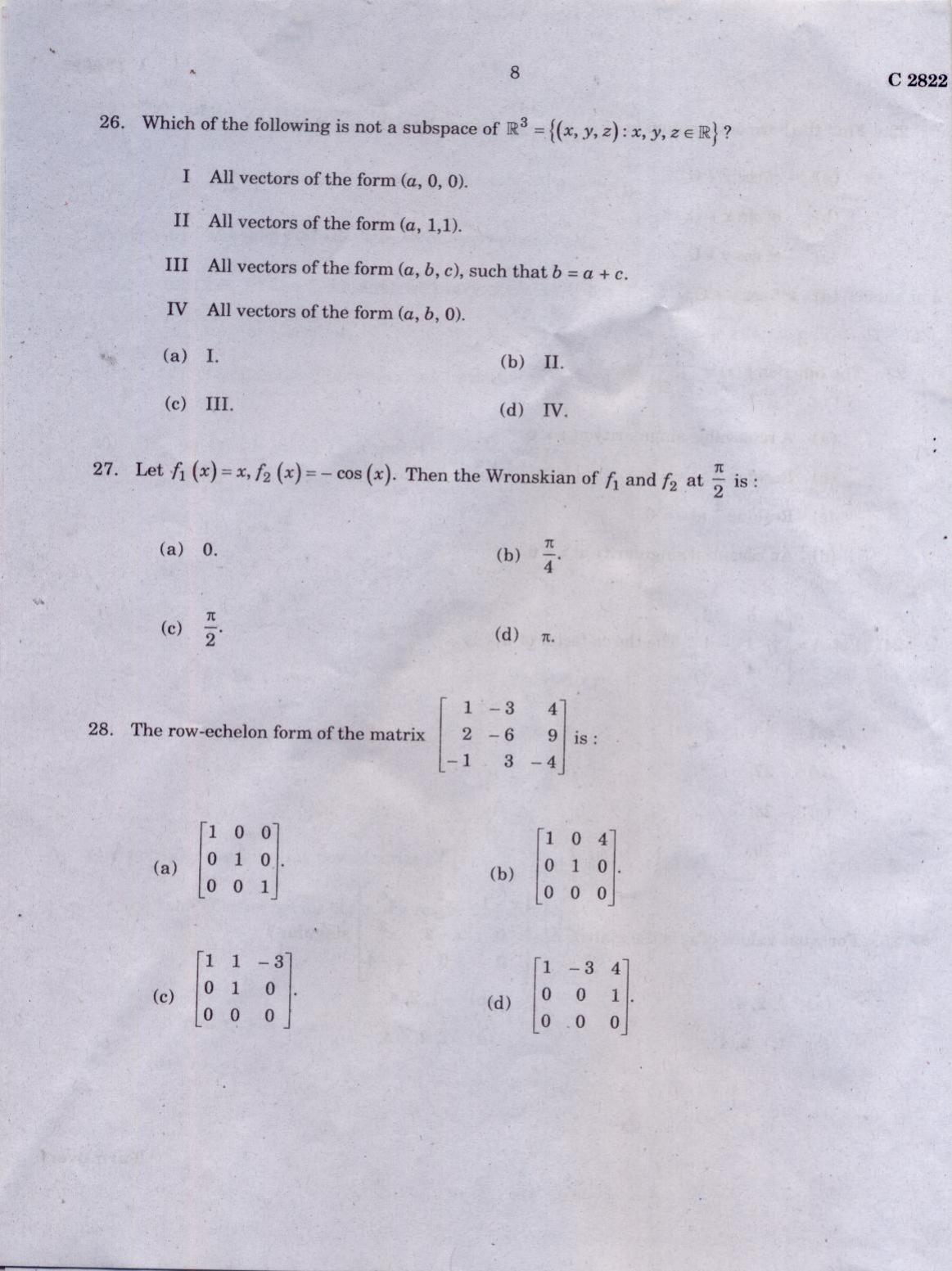 CUCAT 2021 M.Sc Mathematics Question Paper - Page 8