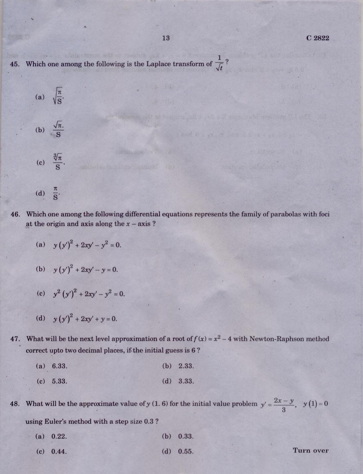 CUCAT 2021 M.Sc Mathematics Question Paper - Page 13