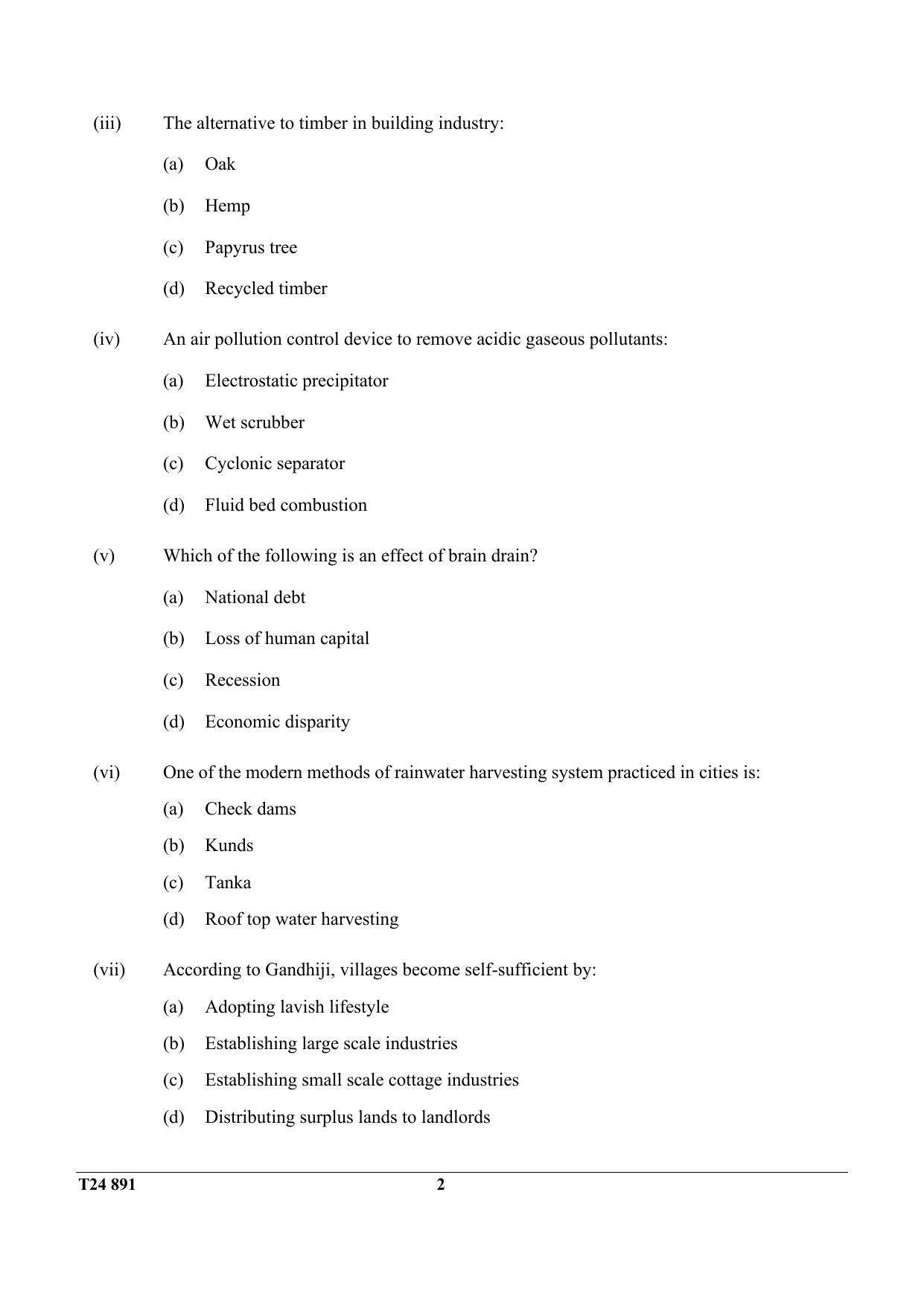 ICSE Class 10 Environmental Applications 2024 Question Paper - Page 2