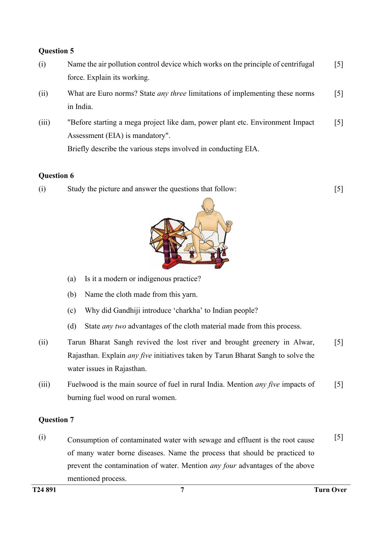 ICSE Class 10 Environmental Applications 2024 Question Paper - Page 7