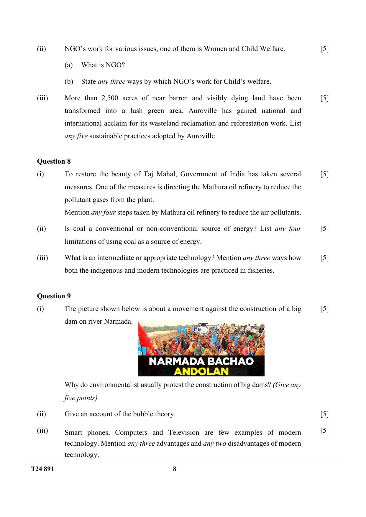 ICSE Class 10 Environmental Applications 2024 Question Paper - Page 8