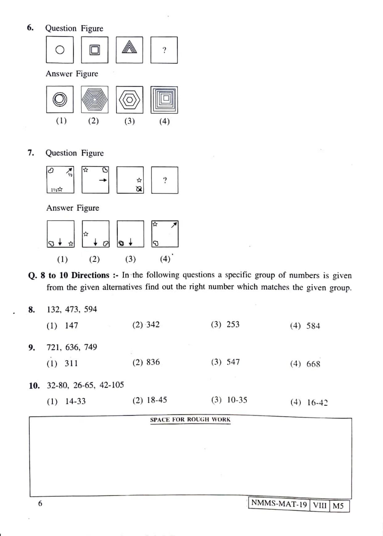 MAT ENGLISH 2019-20 Class 8 Maharashtra NMMS Question Papers - Page 6