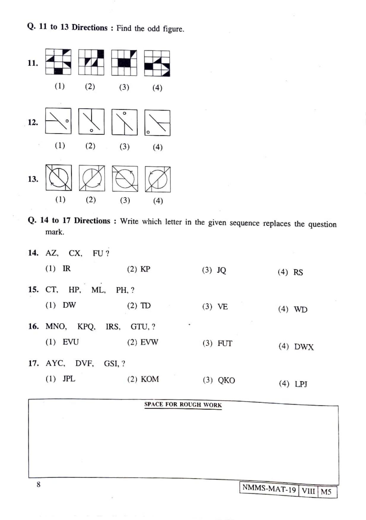 MAT ENGLISH 2019-20 Class 8 Maharashtra NMMS Question Papers - Page 8