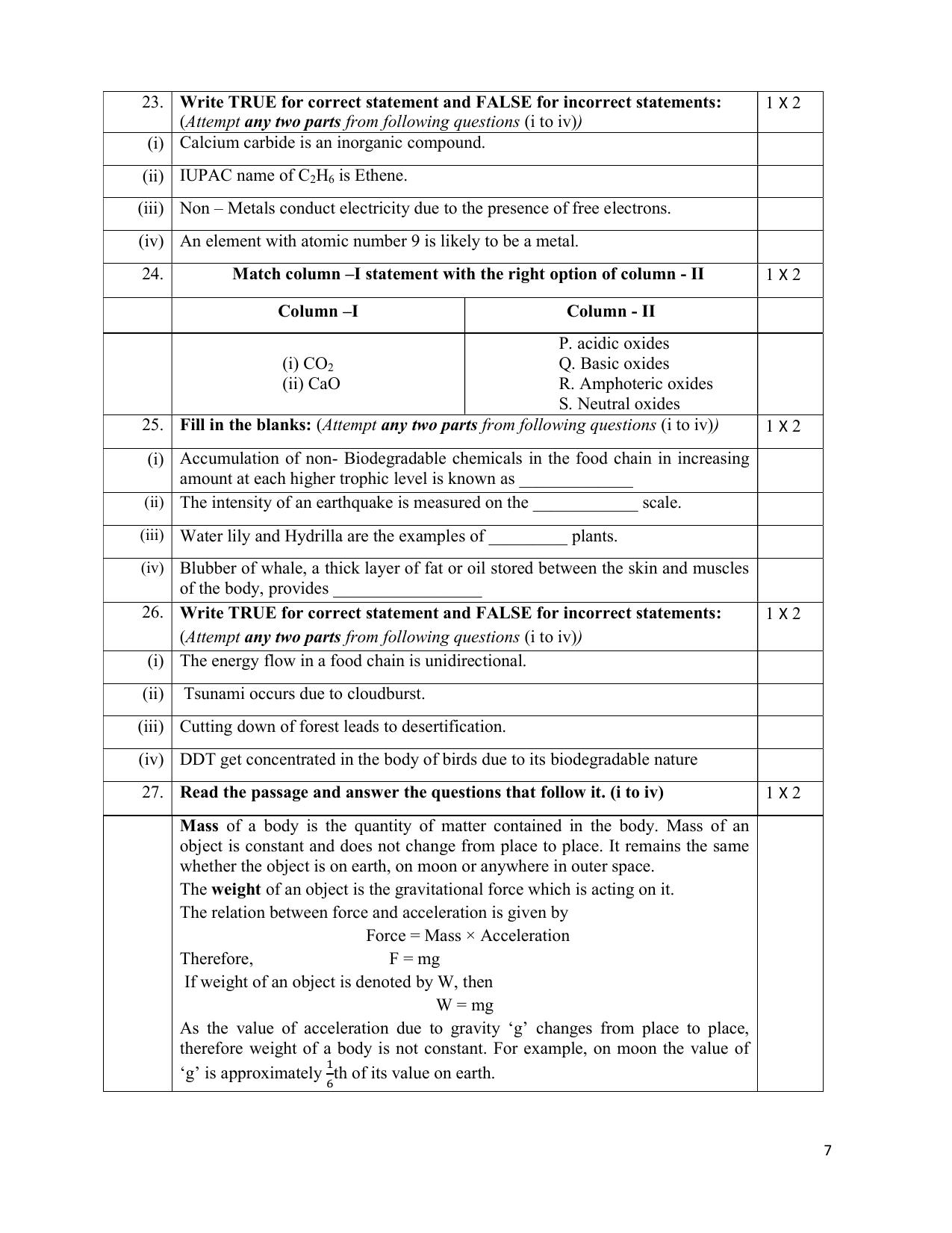 NIOS Class 10 Science (212) Sample Paper - Page 7