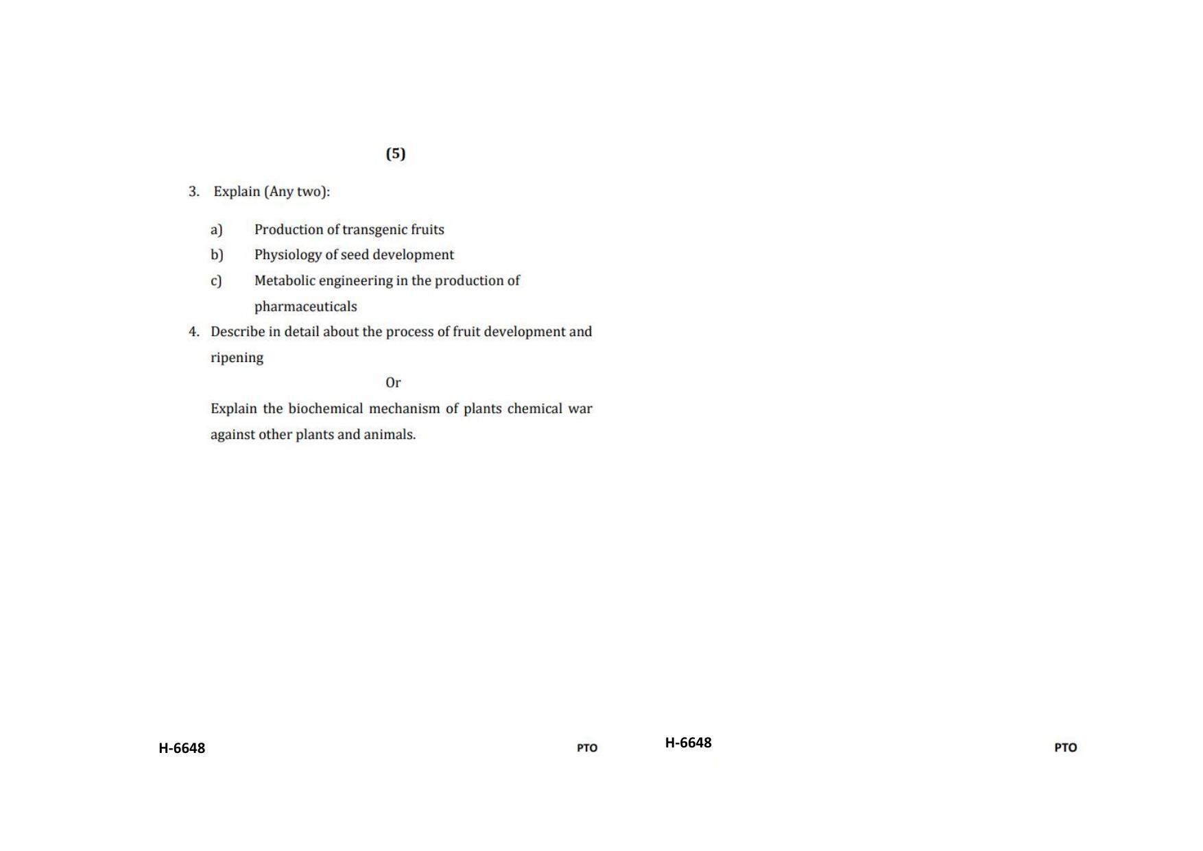 Sarguja University Question Paper July-2022 :  M.Sc. In Botany (Fourth sem.) Plant Physiology And Bio-Chemistry Paper 1 - Page 3