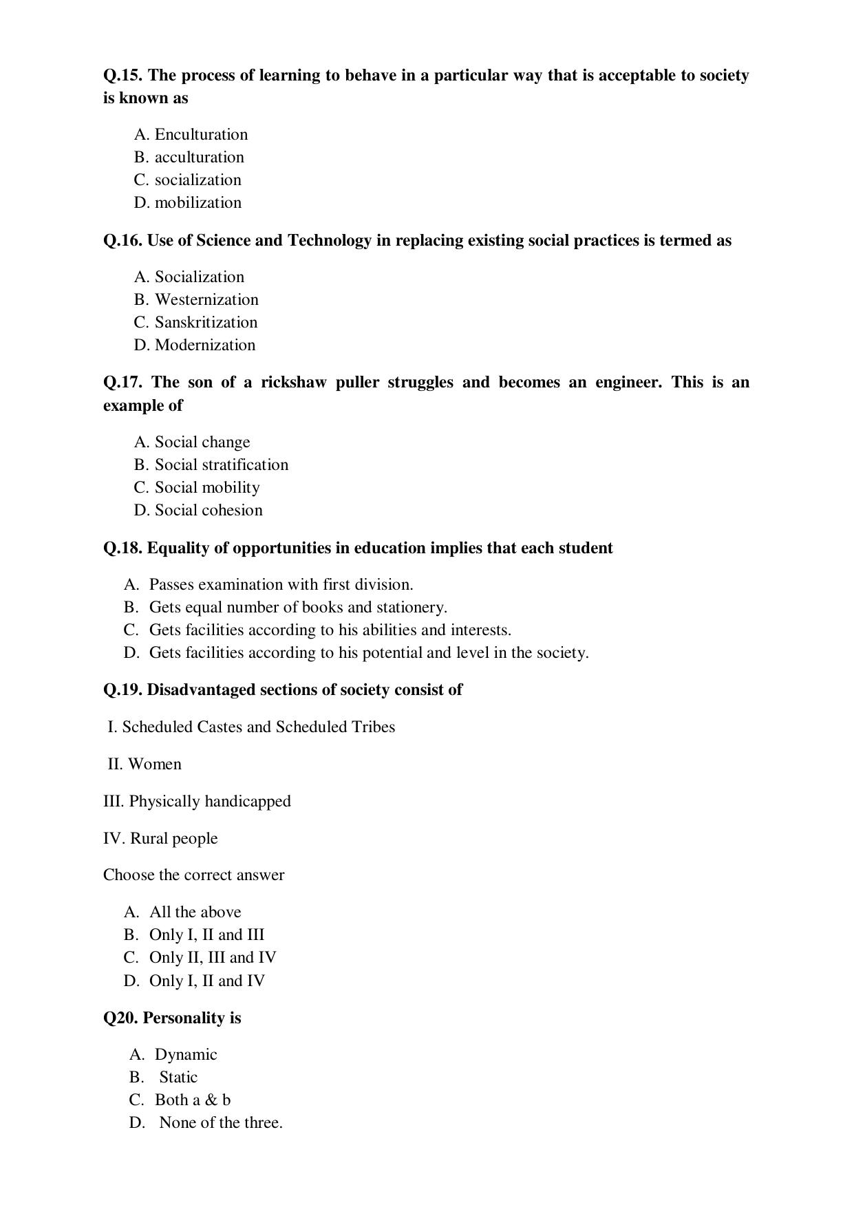 Odisha CPET EDUCATION SET II 2021 Question Paper - Page 3
