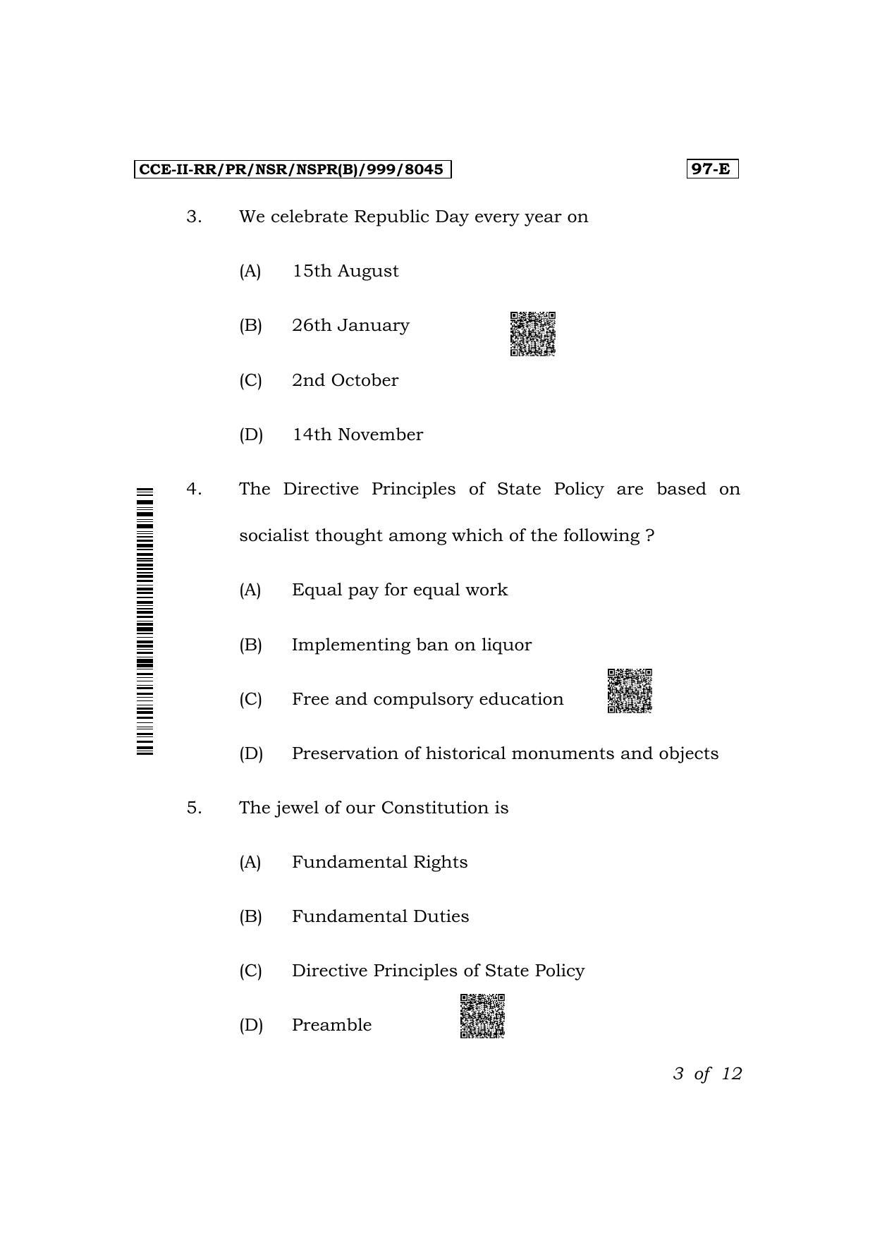 Karnataka SSLC Political Science (English Medium) Exam 2 Question Paper 2024 (B Version) - Page 3