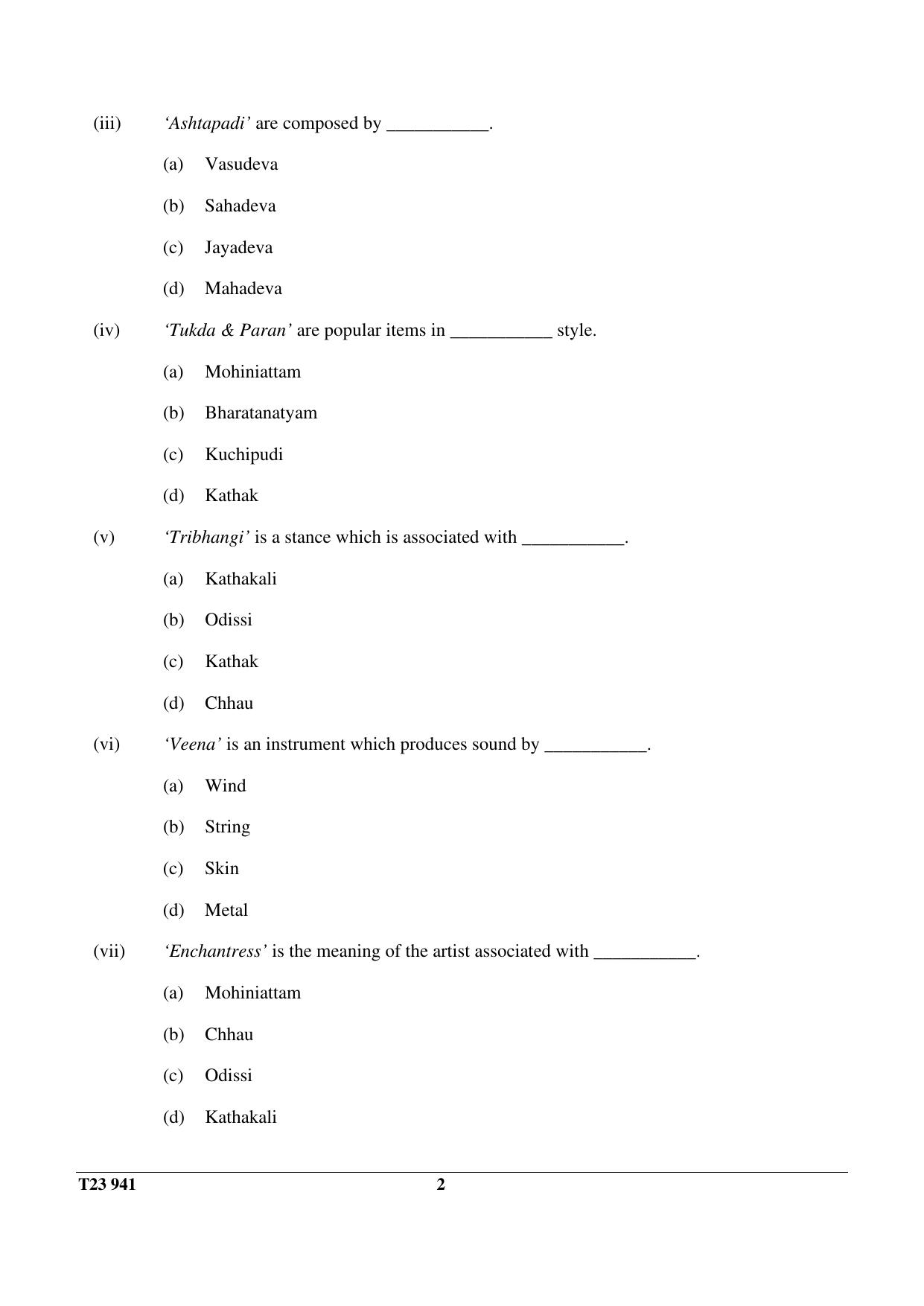 ICSE Class 10 INDIAN DANCE 2023 Question Paper - Page 2