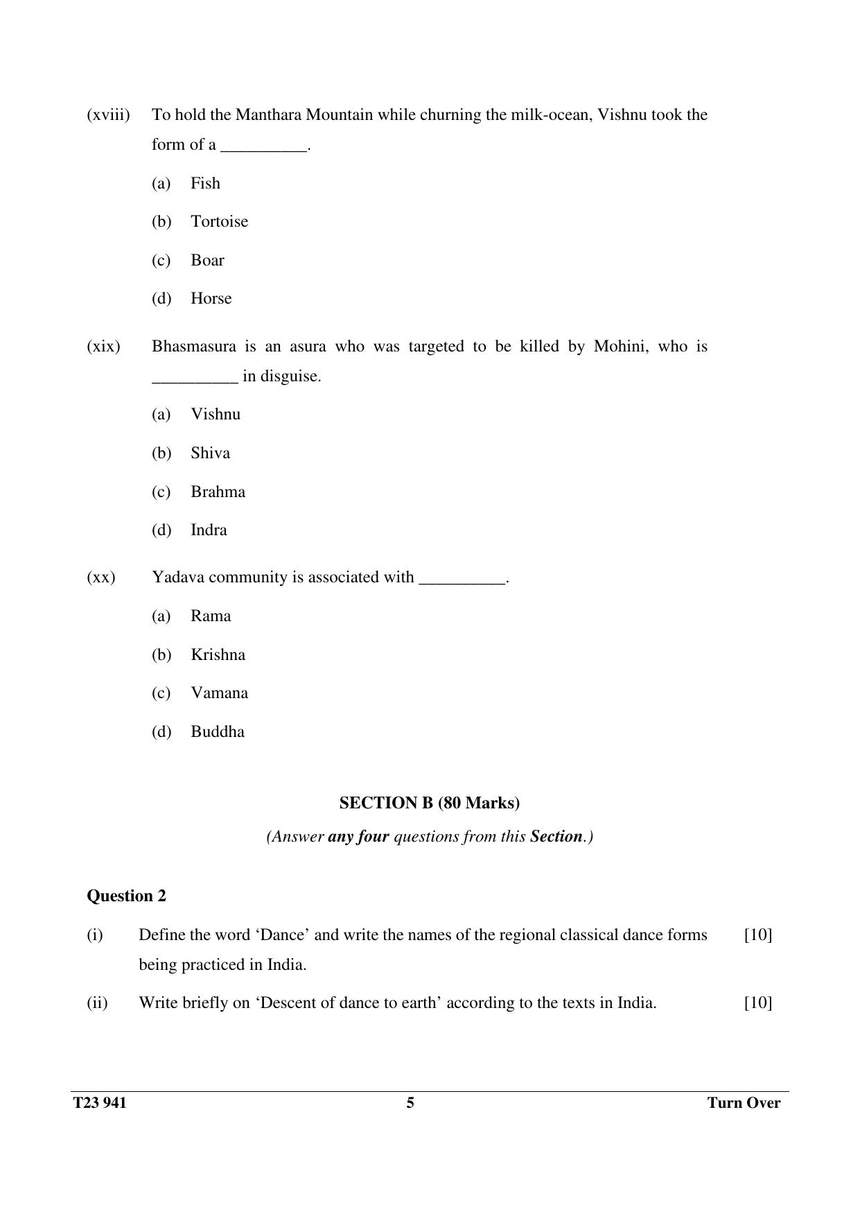 ICSE Class 10 INDIAN DANCE 2023 Question Paper - Page 5