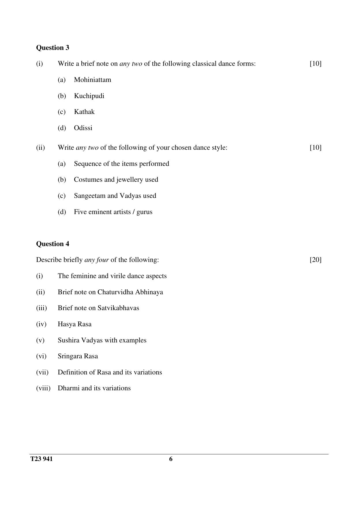 ICSE Class 10 INDIAN DANCE 2023 Question Paper - Page 6