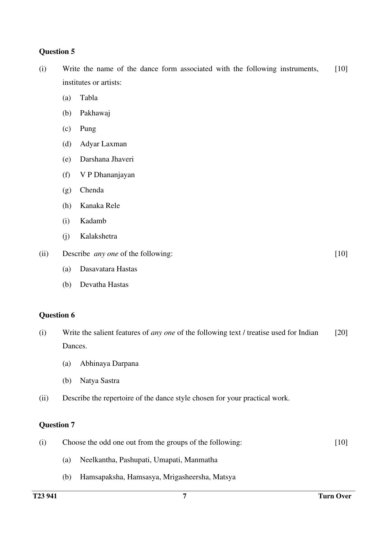 ICSE Class 10 INDIAN DANCE 2023 Question Paper - Page 7
