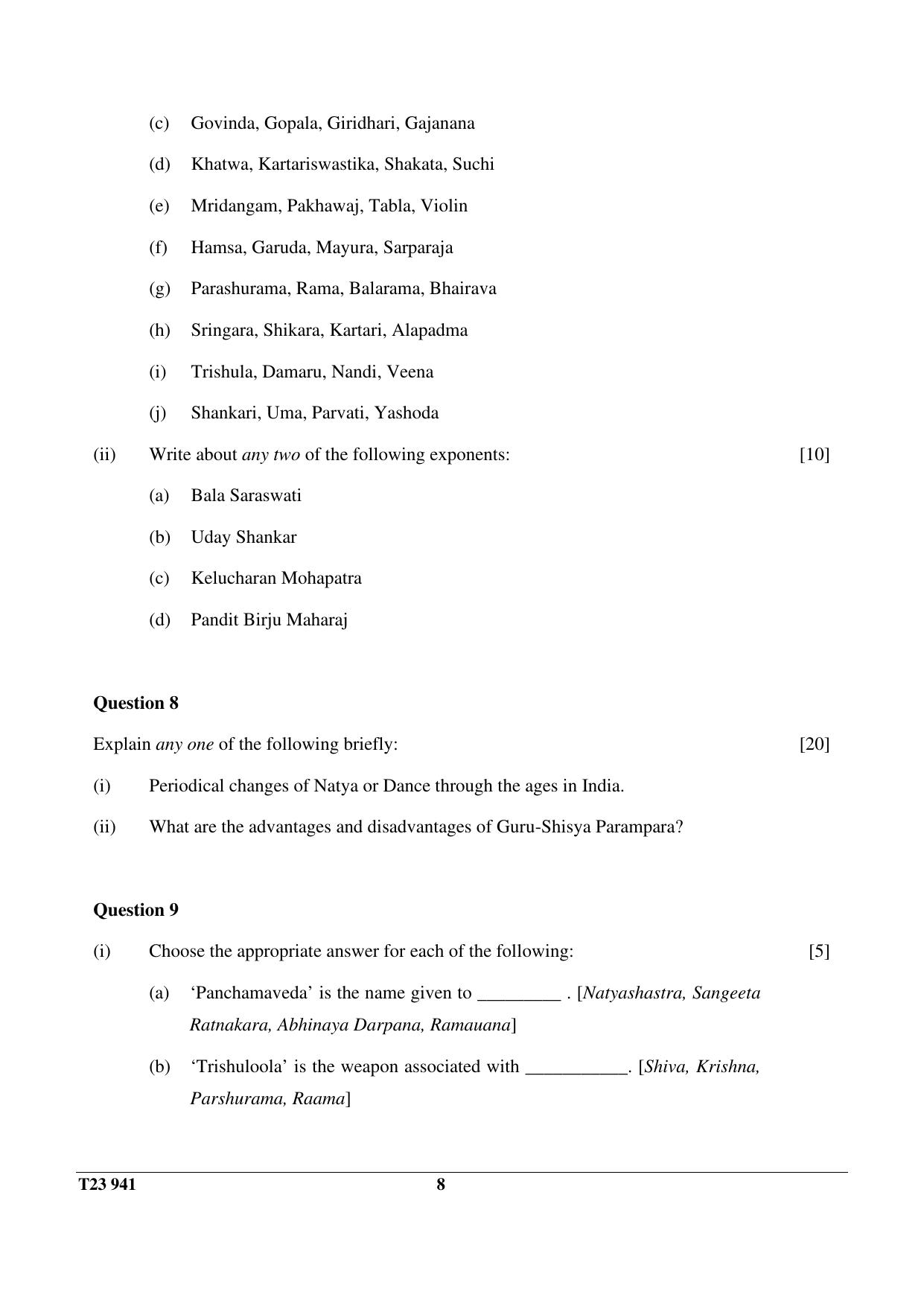ICSE Class 10 INDIAN DANCE 2023 Question Paper - Page 8