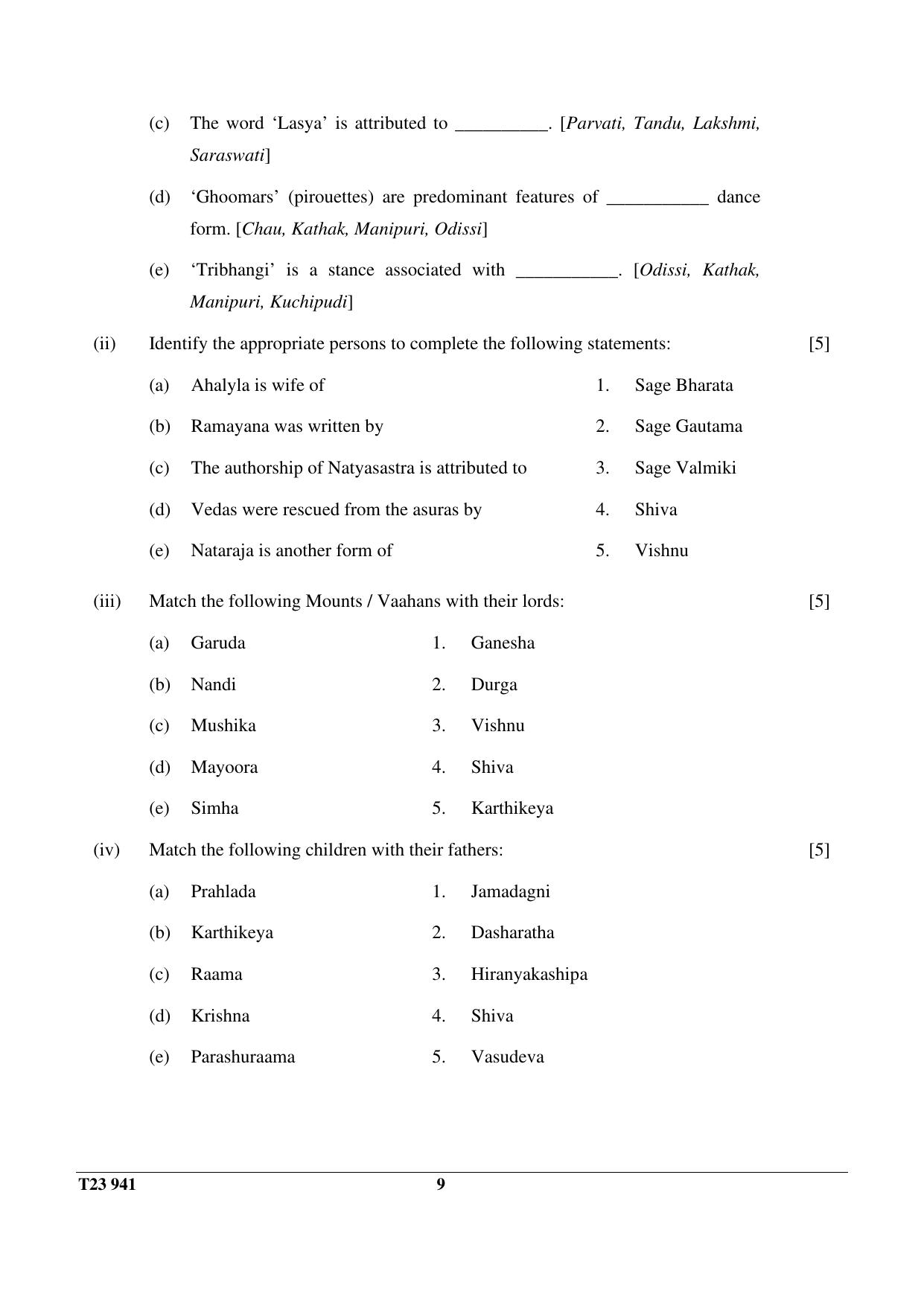 ICSE Class 10 INDIAN DANCE 2023 Question Paper - Page 9
