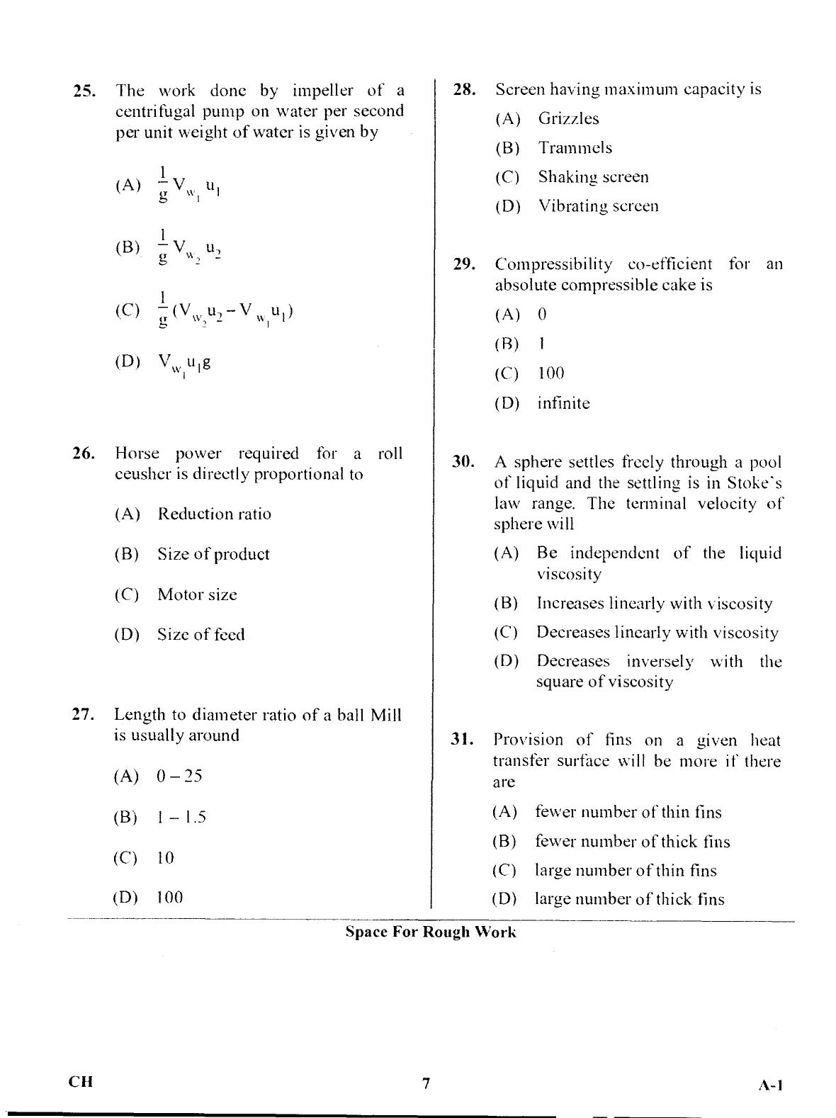 Karnataka PGCET 2017 Chemical Engineering Question Paper - Page 6