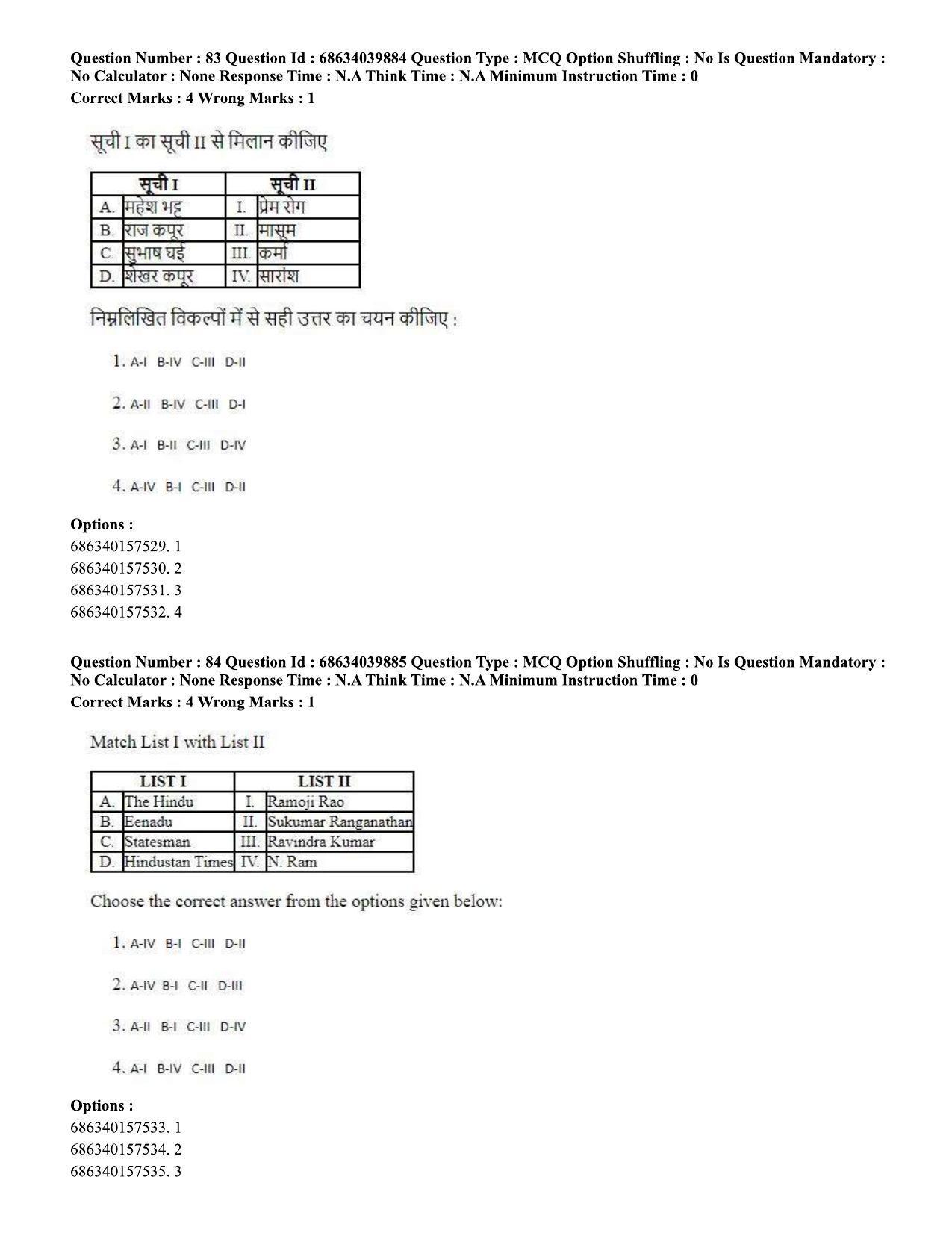 CUET PG 2023: COQP17 – Mass Communication and Journalism (Eng) - Shift 3 (25-06-2023) Question Paper - Page 76