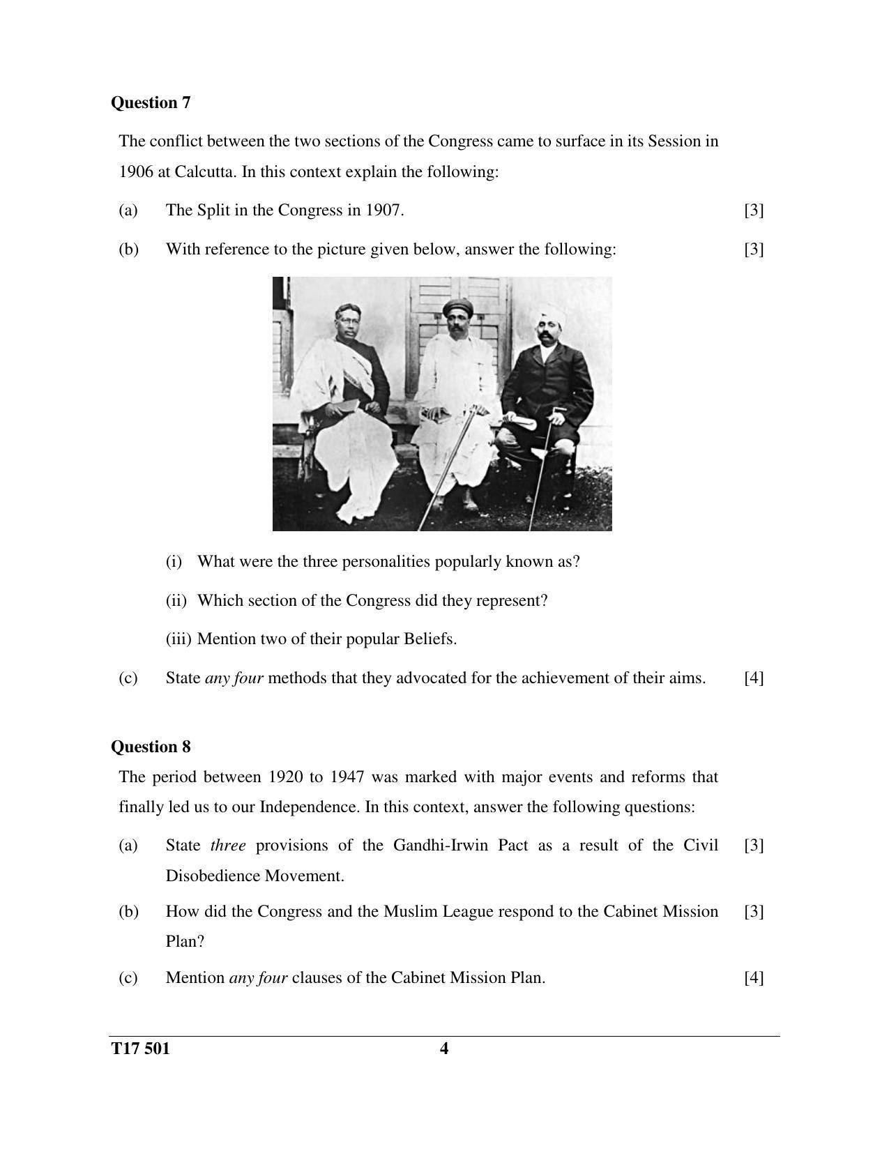 ICSE Class 10 History & Civics 2017 Question Paper - Page 4