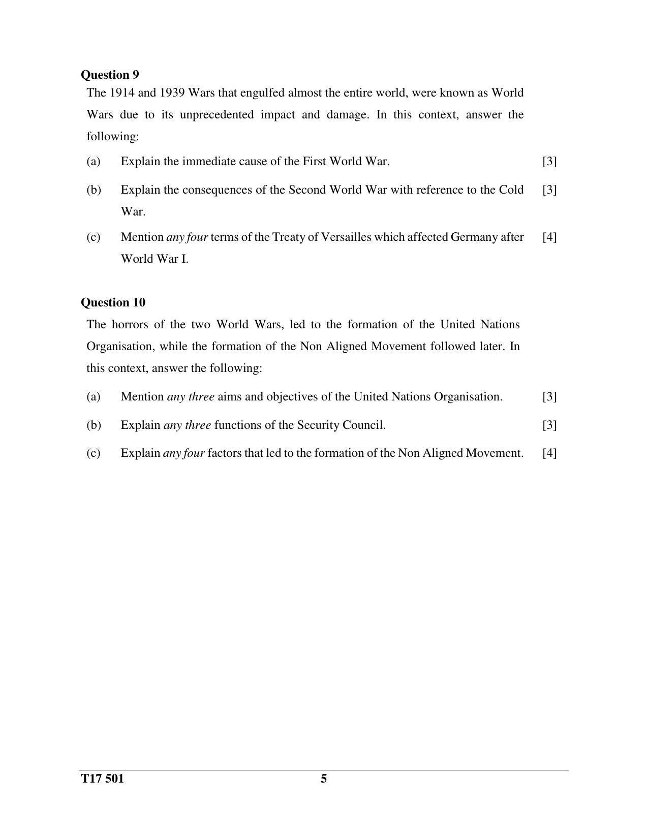 ICSE Class 10 History & Civics 2017 Question Paper - Page 5