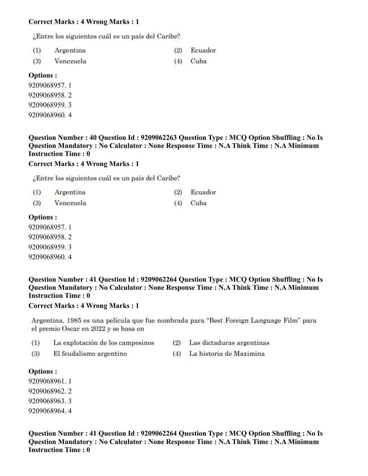 CUET PG 2023: LAQP14 – Hispanic (Eng.)-Shift-2 (06-06-2023) Question Paper - Page 63