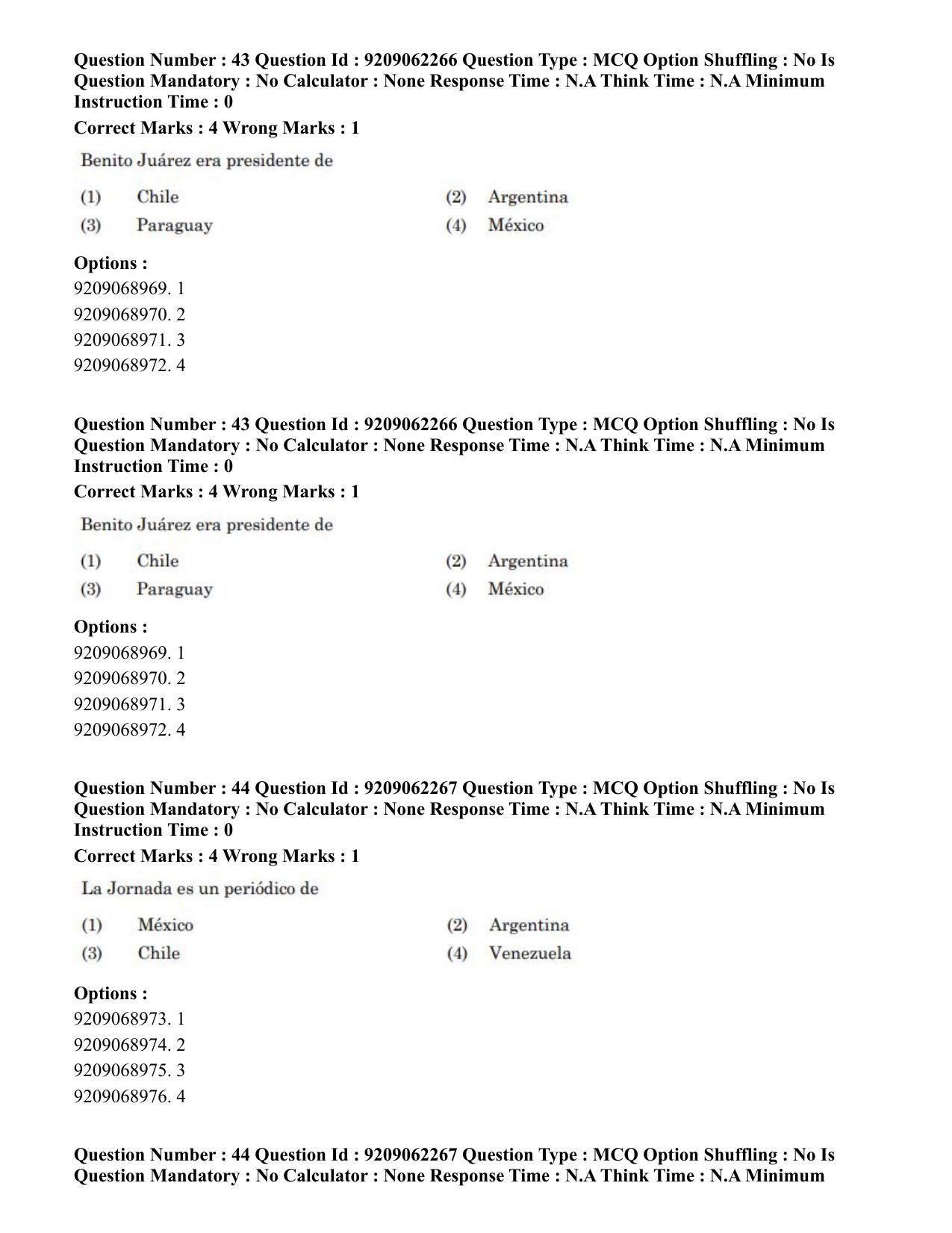 CUET PG 2023: LAQP14 – Hispanic (Eng.)-Shift-2 (06-06-2023) Question Paper - Page 66