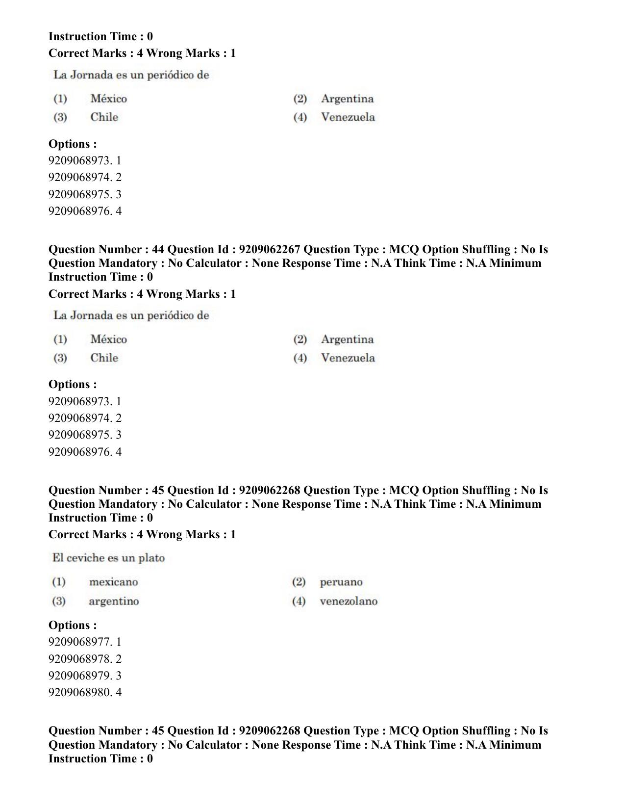 CUET PG 2023: LAQP14 – Hispanic (Eng.)-Shift-2 (06-06-2023) Question Paper - Page 67