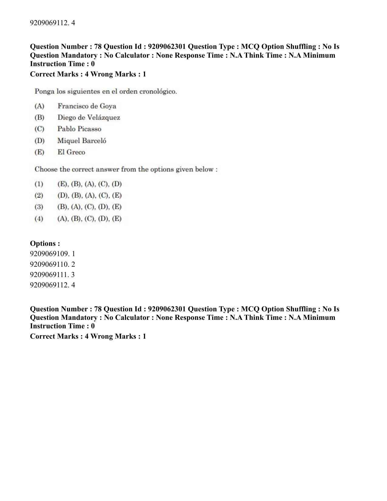 CUET PG 2023: LAQP14 – Hispanic (Eng.)-Shift-2 (06-06-2023) Question Paper - Page 109