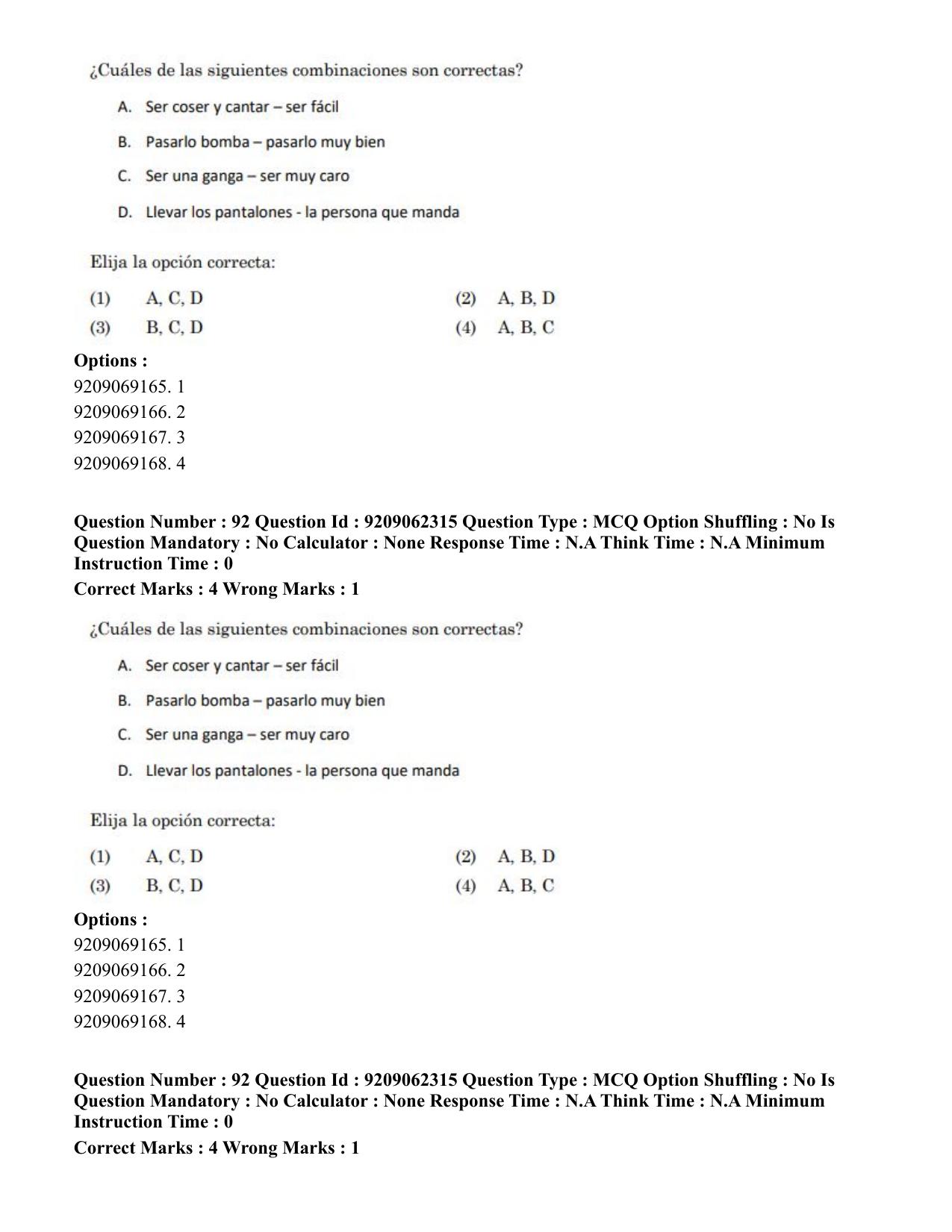 CUET PG 2023: LAQP14 – Hispanic (Eng.)-Shift-2 (06-06-2023) Question Paper - Page 140