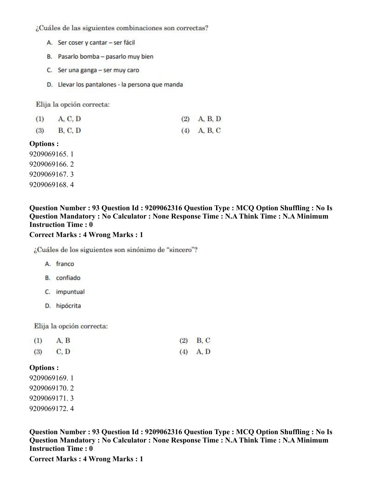 CUET PG 2023: LAQP14 – Hispanic (Eng.)-Shift-2 (06-06-2023) Question Paper - Page 141