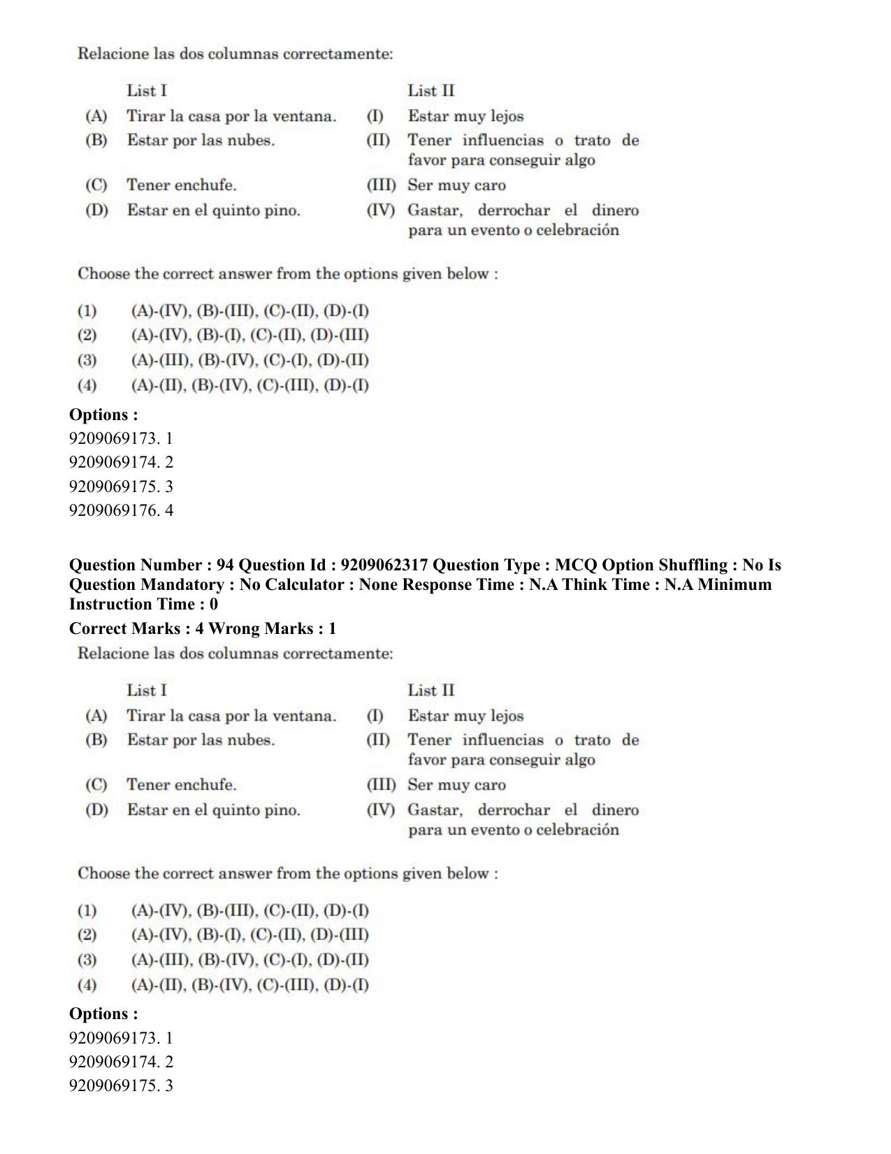 CUET PG 2023: LAQP14 – Hispanic (Eng.)-Shift-2 (06-06-2023) Question Paper - Page 143