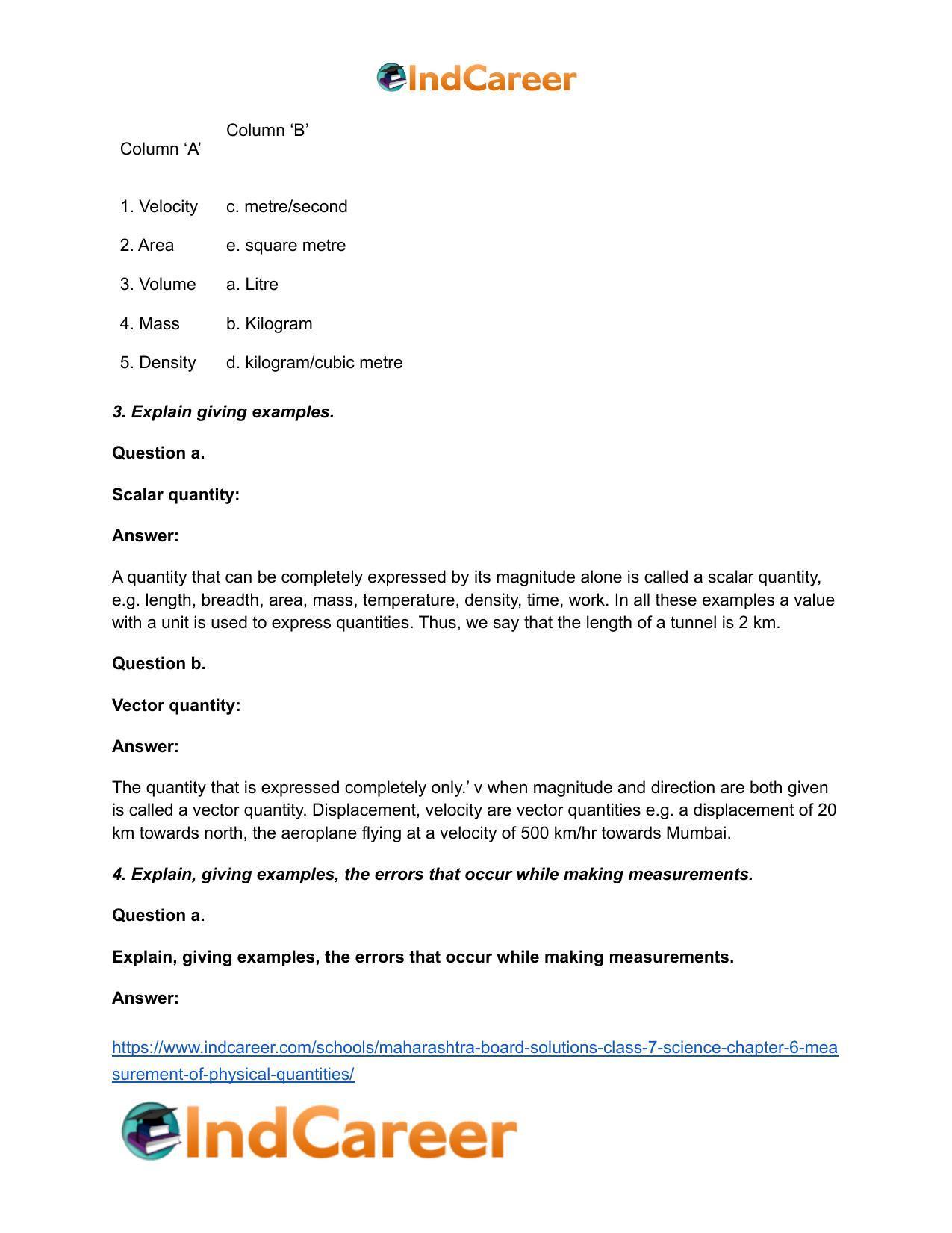 Maharashtra Board Solutions Class 7-Science: Chapter 6- Measurement of Physical Quantities - Page 4