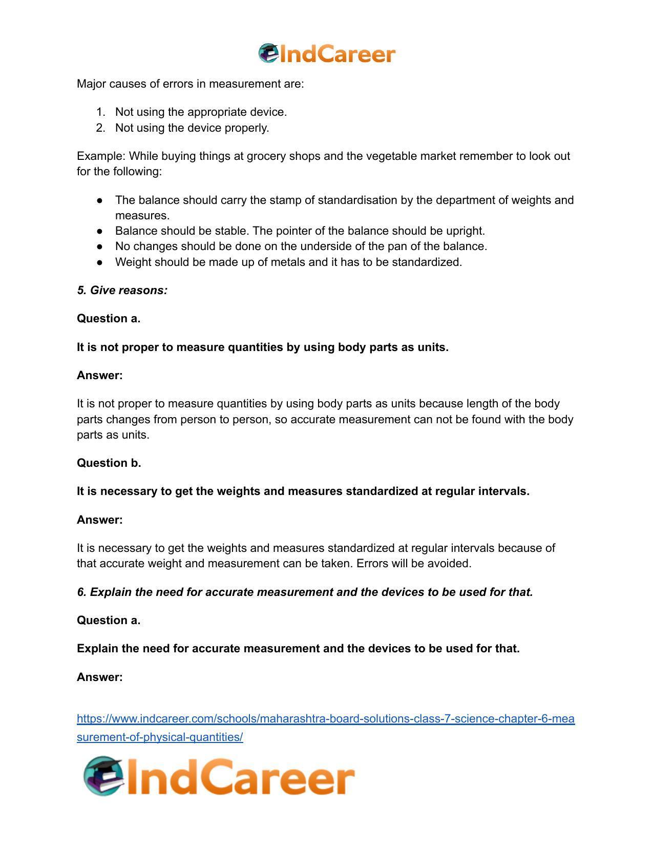 Maharashtra Board Solutions Class 7-Science: Chapter 6- Measurement of Physical Quantities - Page 5
