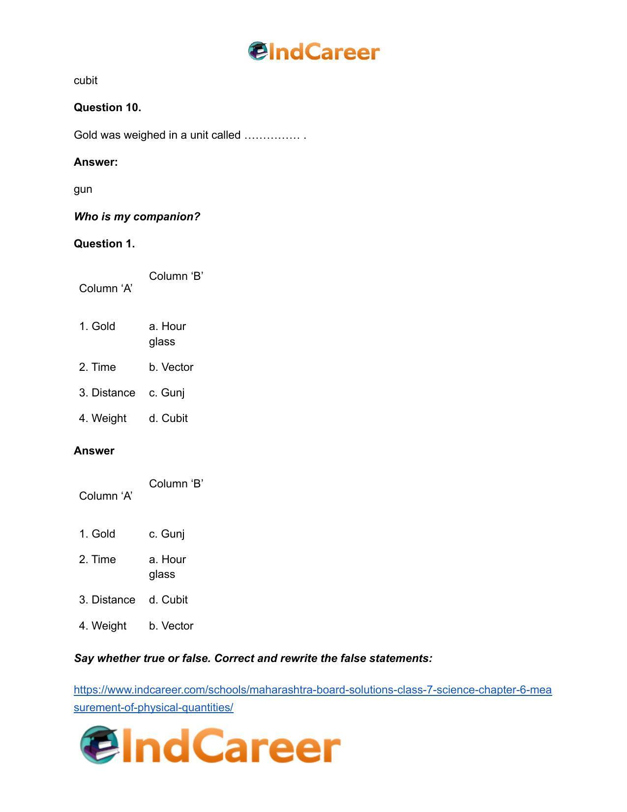 Maharashtra Board Solutions Class 7-Science: Chapter 6- Measurement of Physical Quantities - Page 8