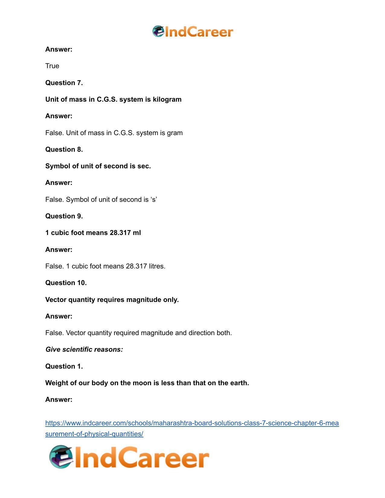 Maharashtra Board Solutions Class 7-Science: Chapter 6- Measurement of Physical Quantities - Page 10