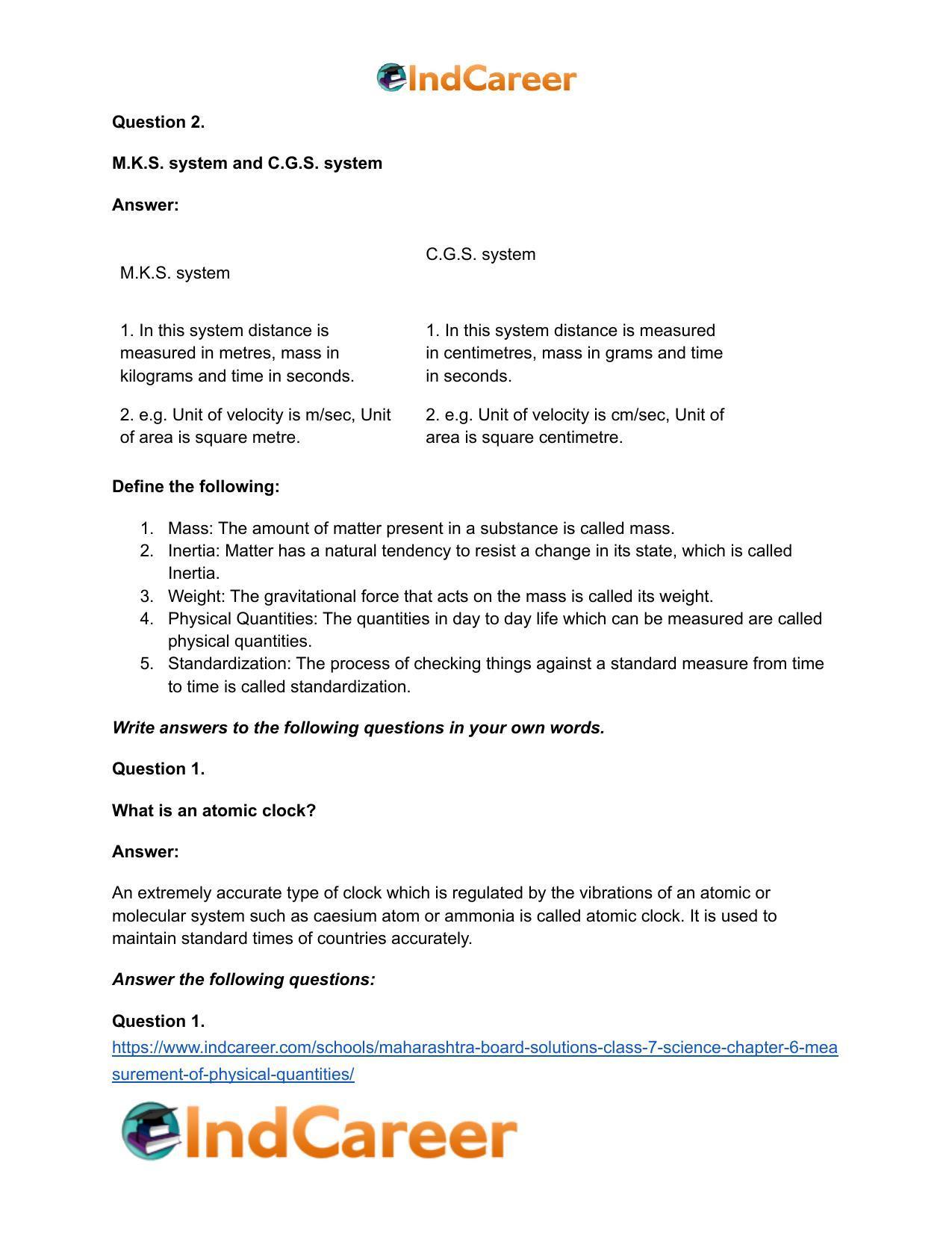Maharashtra Board Solutions Class 7-Science: Chapter 6- Measurement of Physical Quantities - Page 12