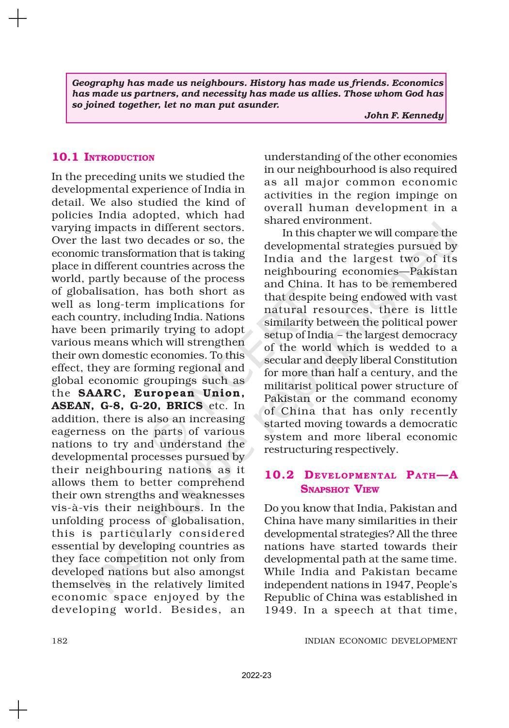 NCERT Book for Class 11 Economics (Indian Economics) Chapter 10 Comparative Development Experiences of India and its Neighbours - Page 4