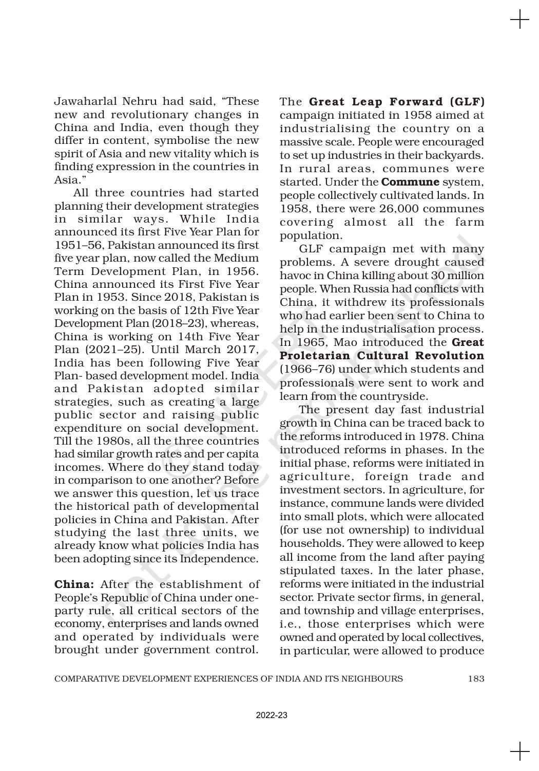 NCERT Book for Class 11 Economics (Indian Economics) Chapter 10 Comparative Development Experiences of India and its Neighbours - Page 5
