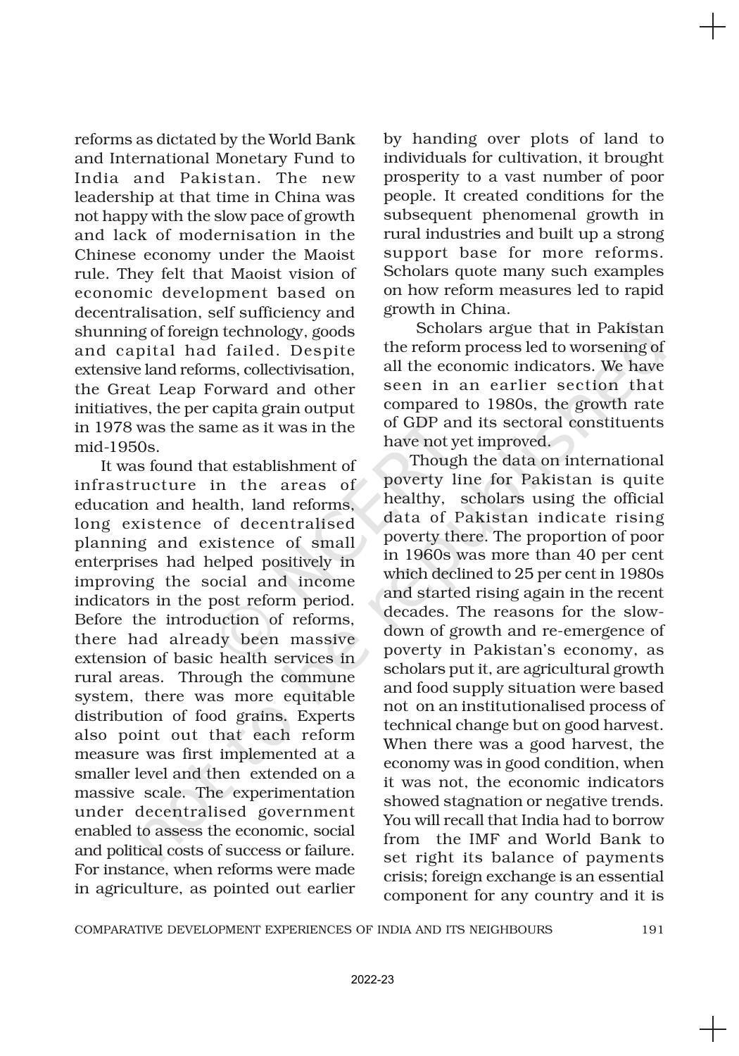 NCERT Book for Class 11 Economics (Indian Economics) Chapter 10 Comparative Development Experiences of India and its Neighbours - Page 13