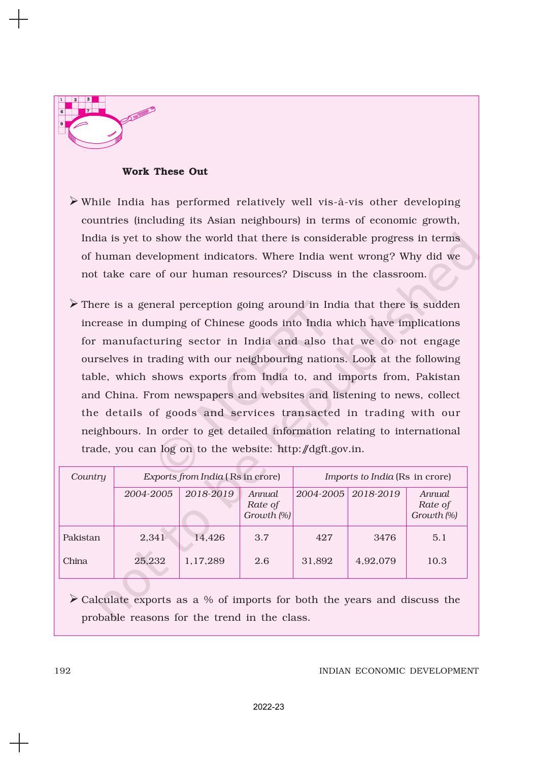 NCERT Book for Class 11 Economics (Indian Economics) Chapter 10 Comparative Development Experiences of India and its Neighbours - Page 14