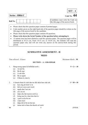 CBSE Class 10 44-Mizo 2017-comptt Question Paper