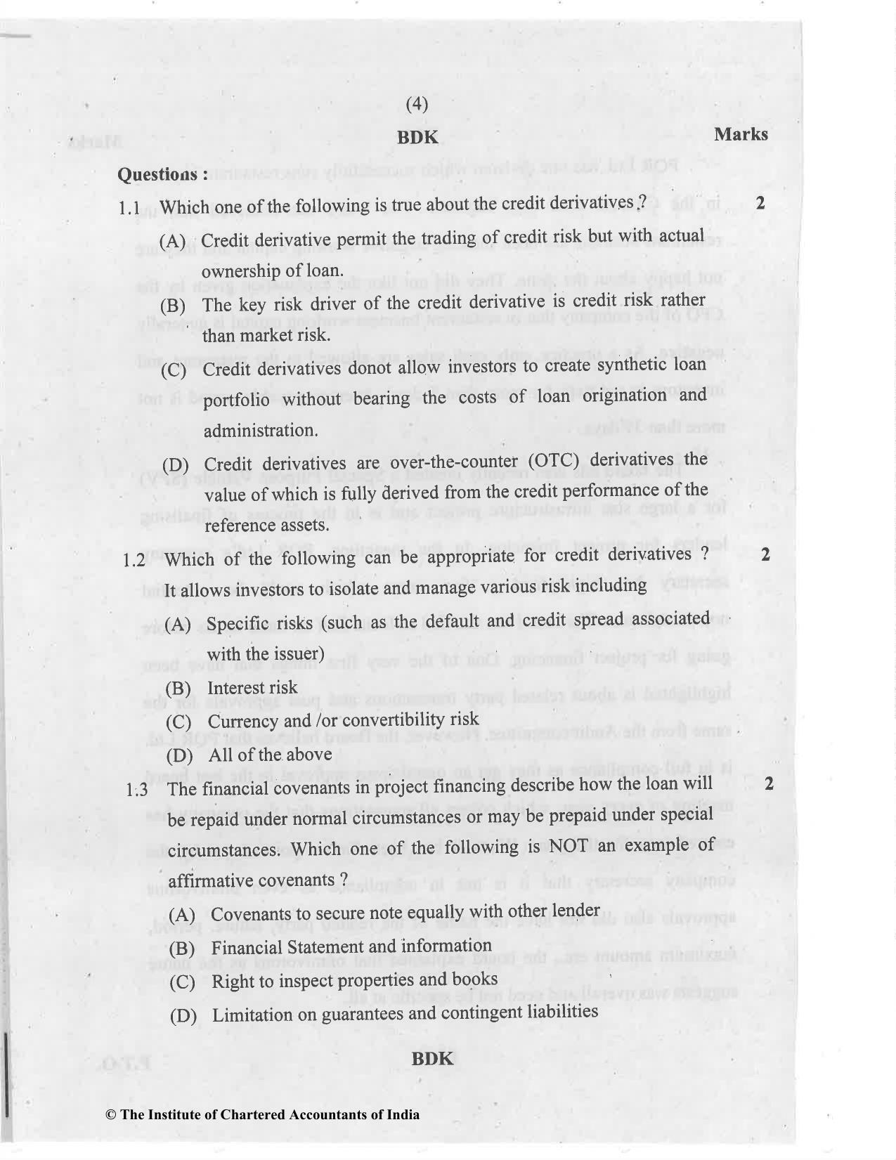 CA Final Jan 2021 Question Paper - Paper 6B – Financial Services and Capital Markets - Page 4