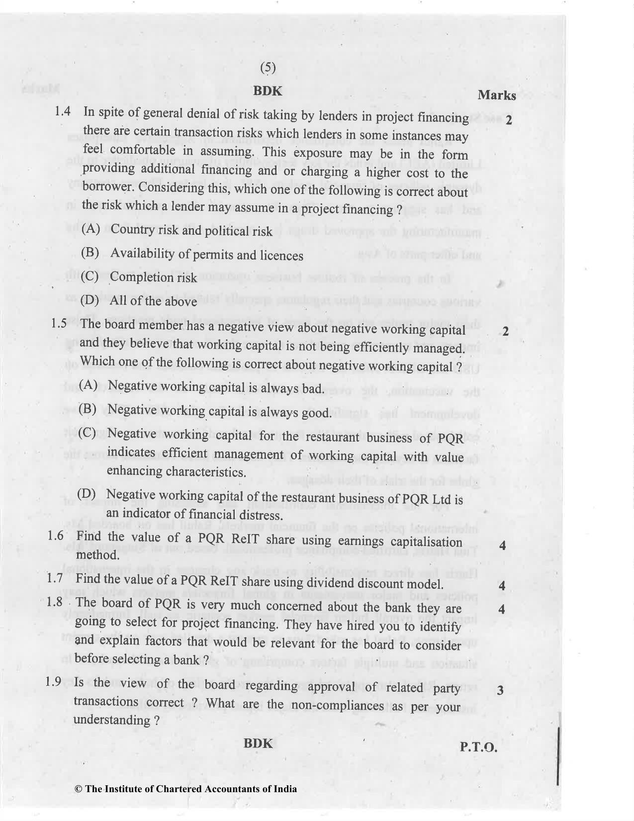 CA Final Jan 2021 Question Paper - Paper 6B – Financial Services and Capital Markets - Page 5